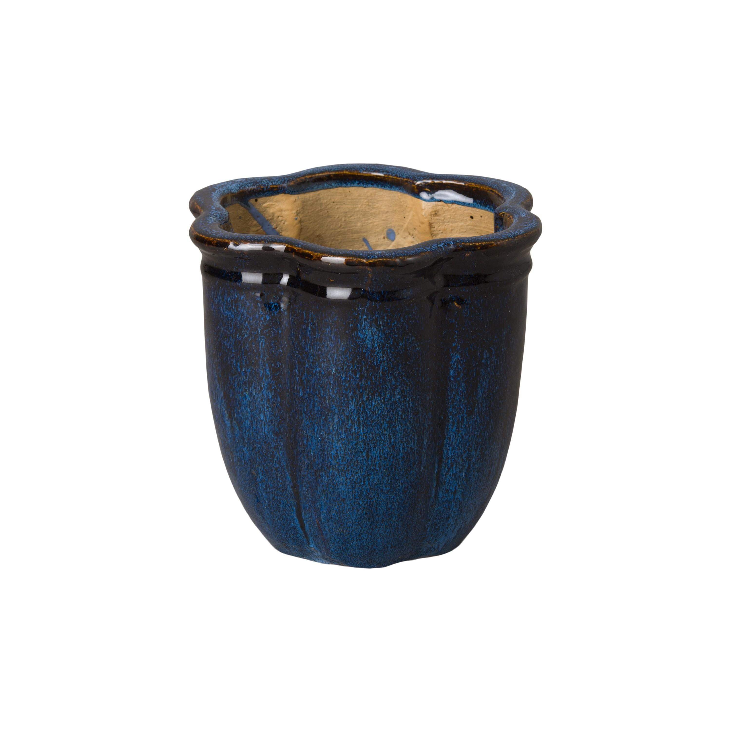 10 in. Scalloped Ceramic Planter