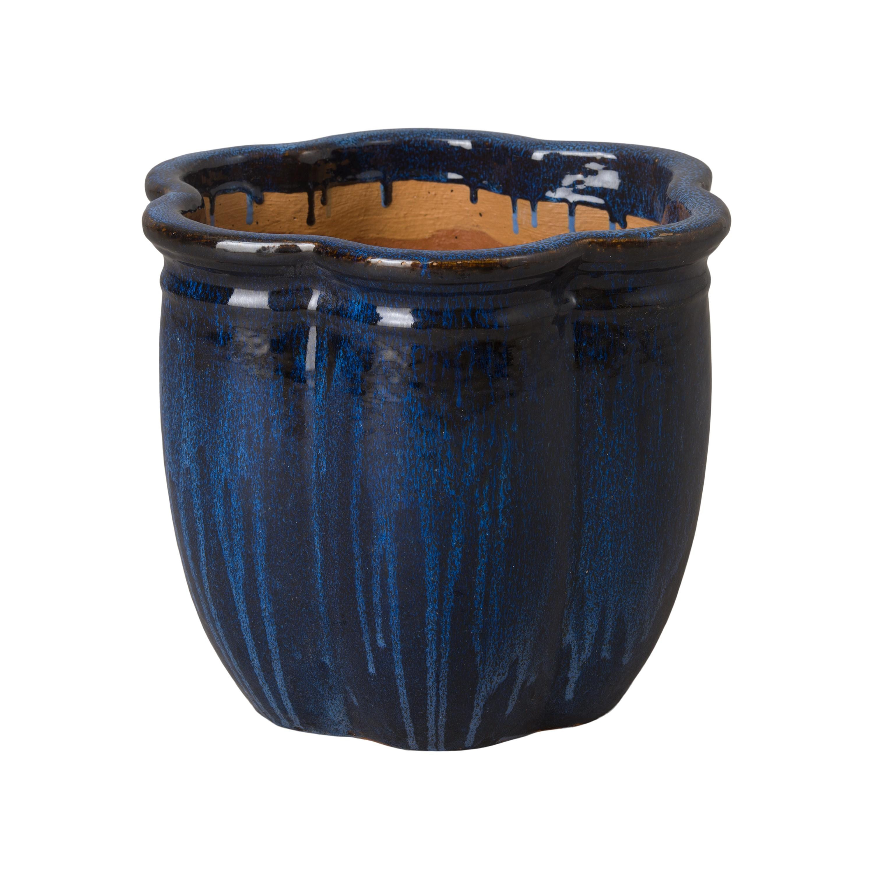 14 in. Scalloped Ceramic Planter