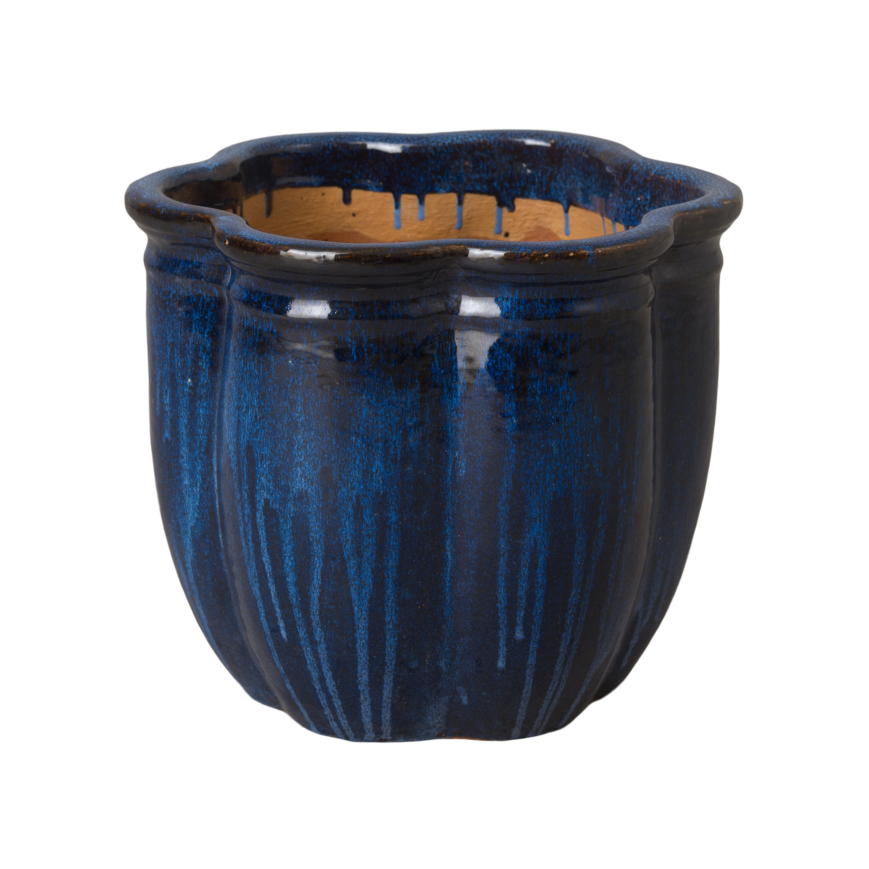 14 in. Scalloped Ceramic Planter