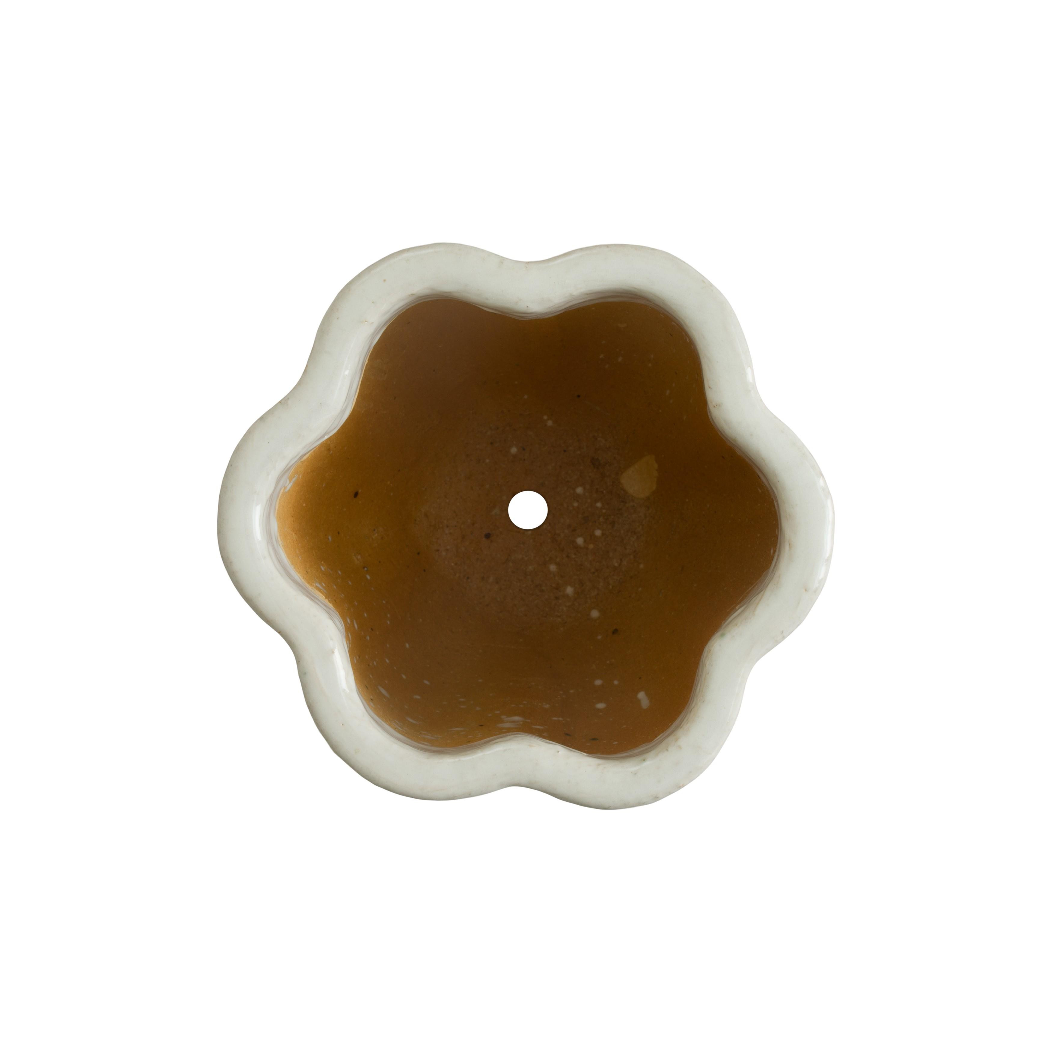 10 in. Scalloped Ceramic Planter