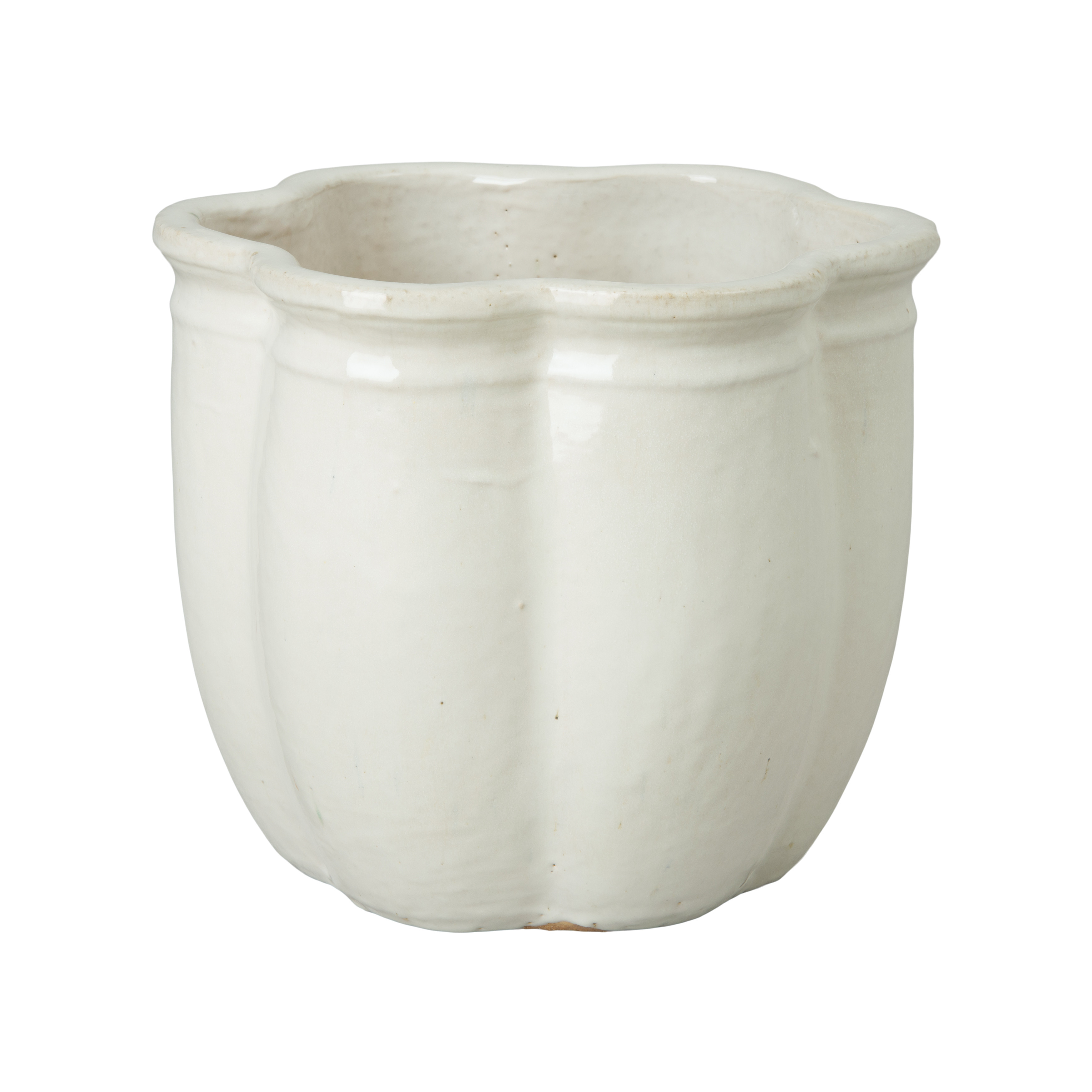 14 in. Scalloped Ceramic Planter
