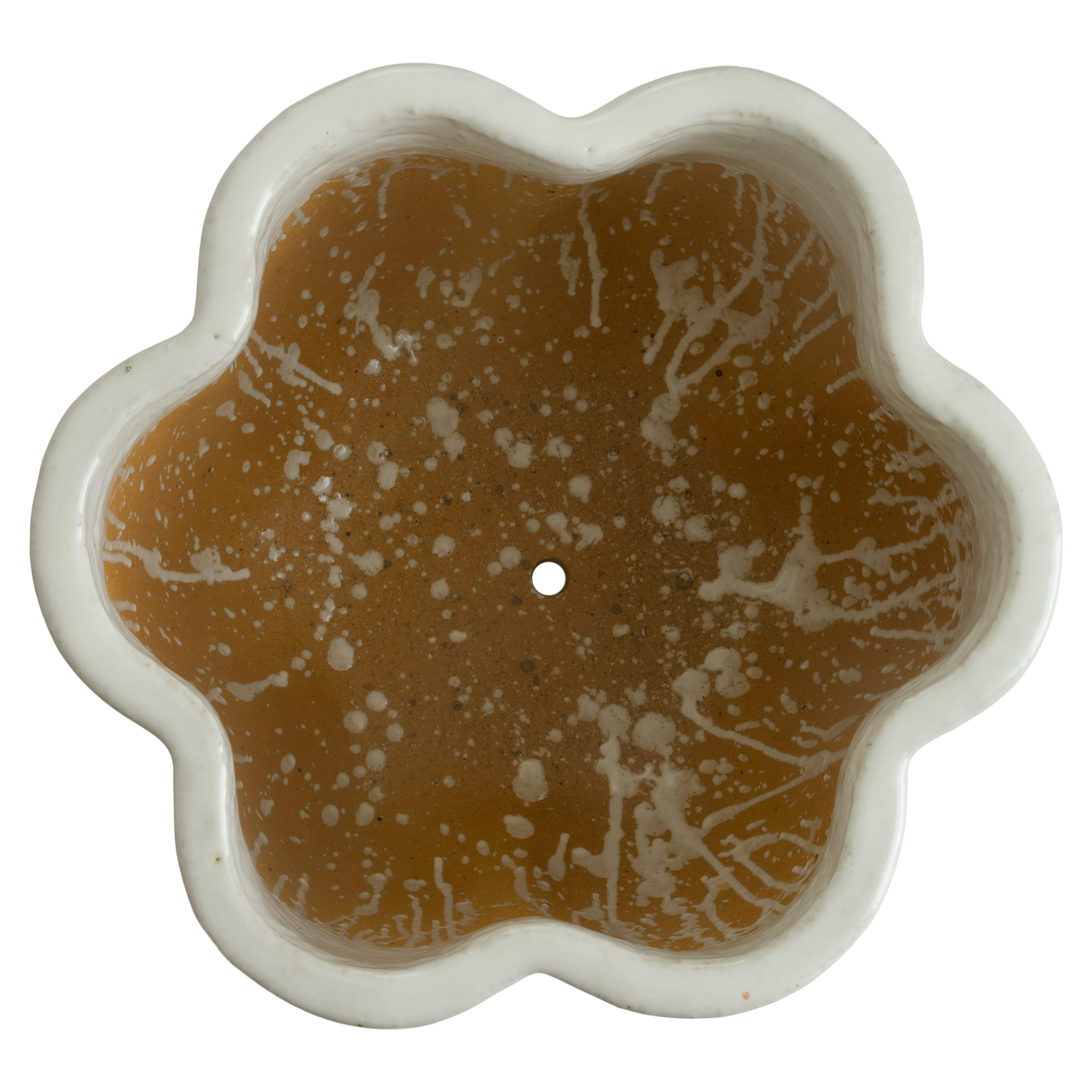 16 in. Scalloped Ceramic Planter