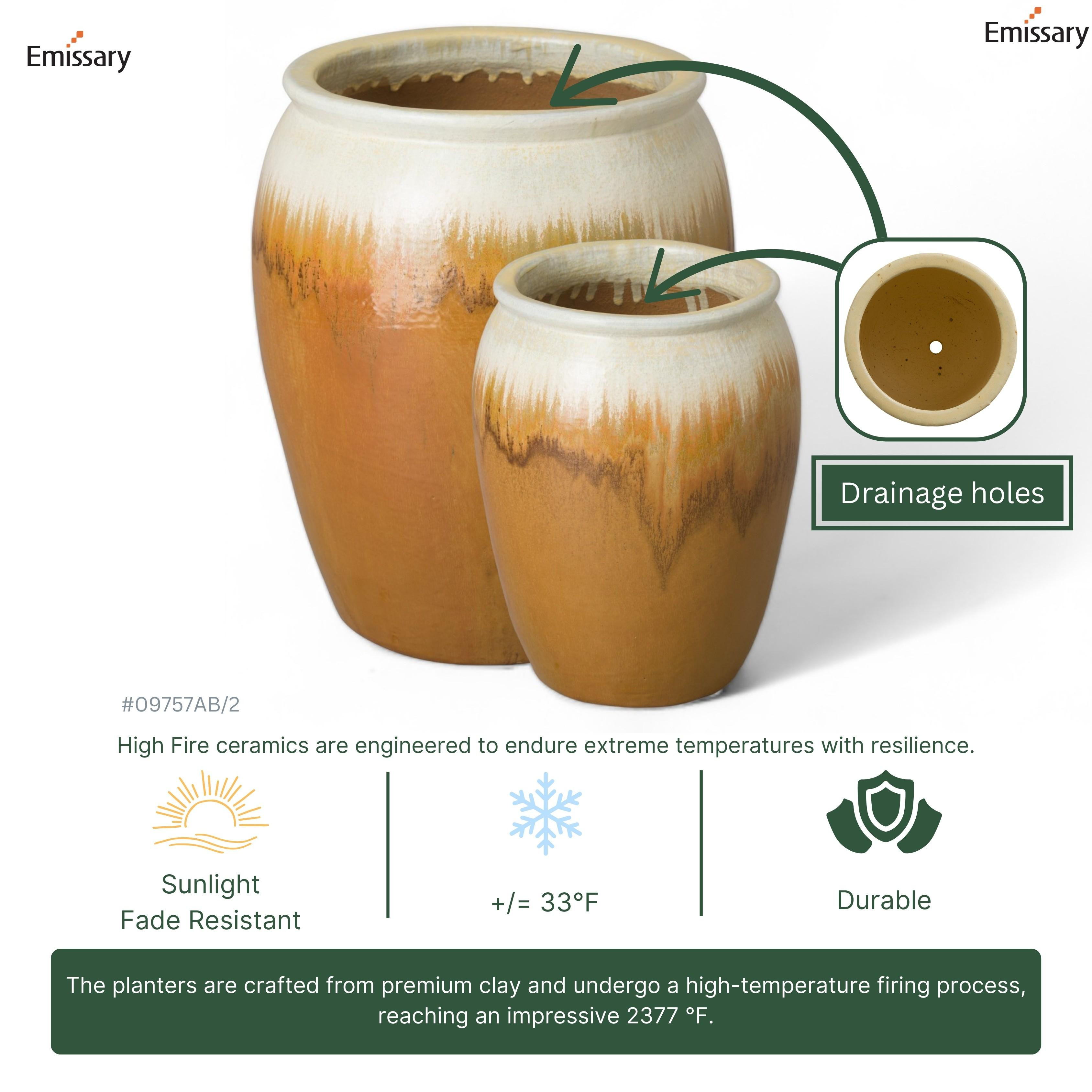 30 in. Tall Ceramic Planter