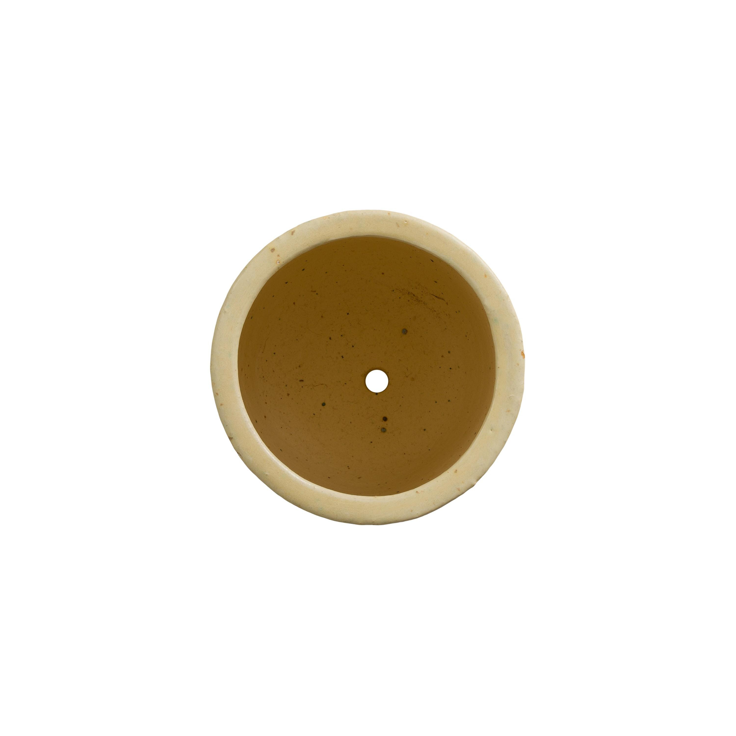 Barrel 11 in Round Amber Ceramic Planter