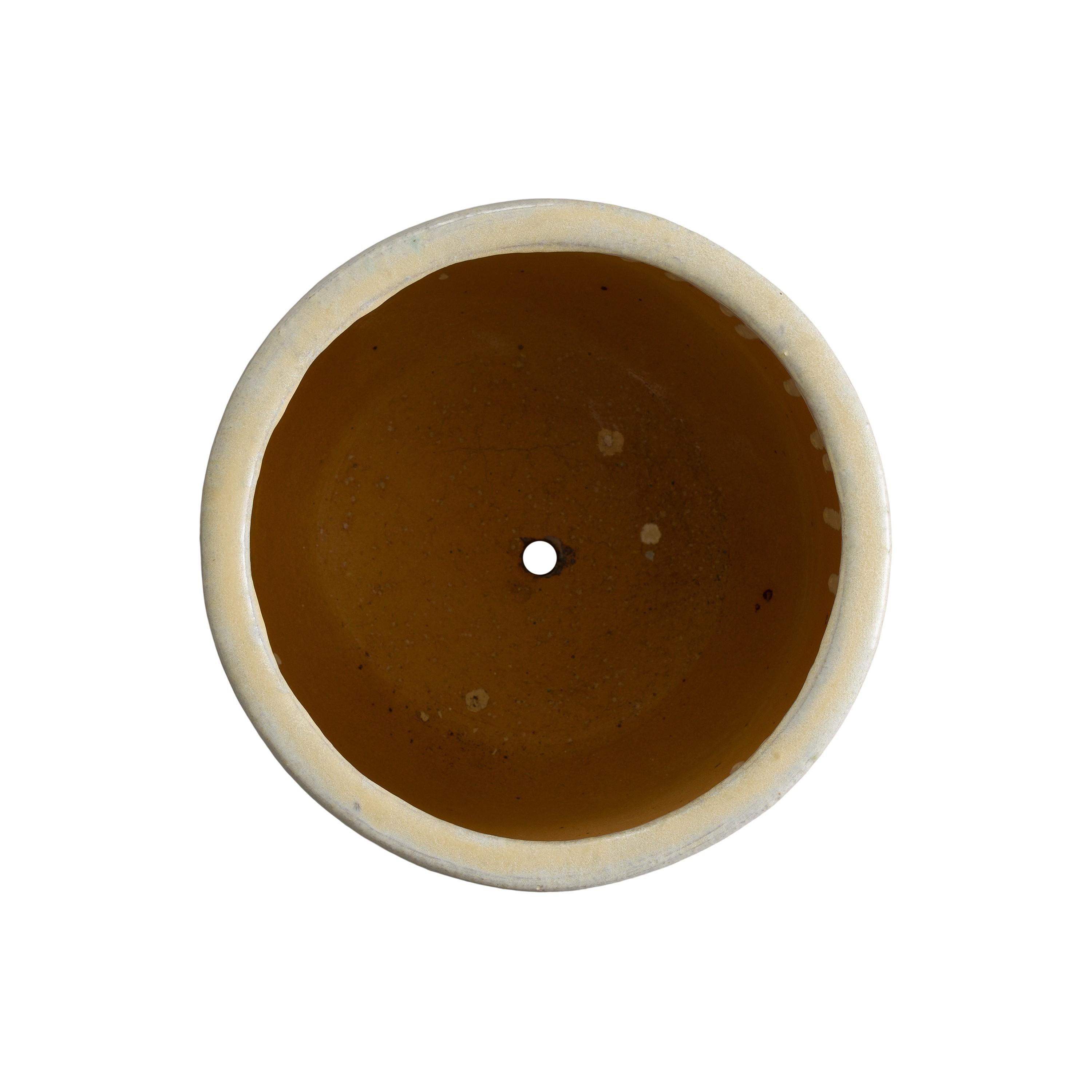 Barrel 16 in Round Amber Ceramic Planter