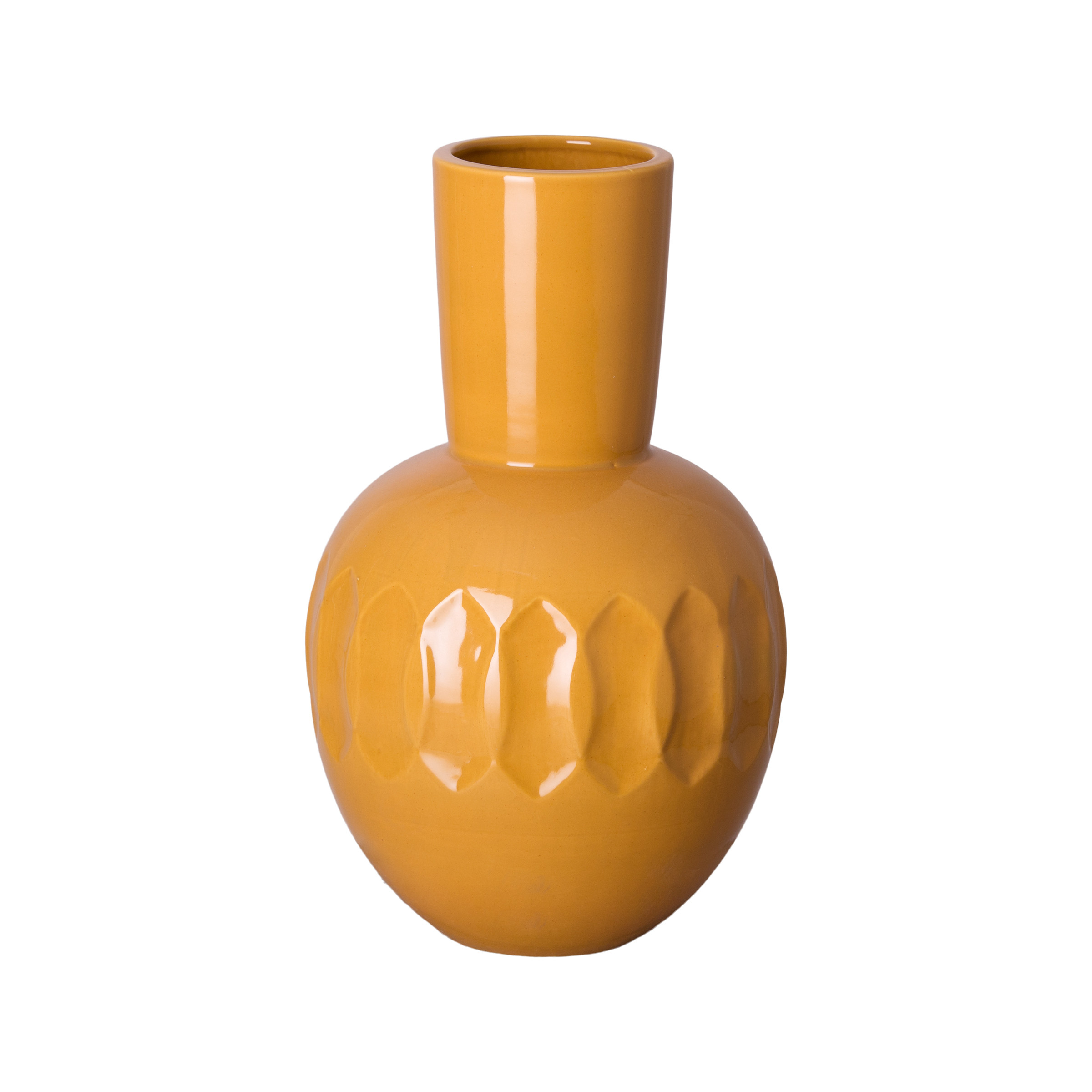 16 in. Ellipse Neck Ceramic Vase