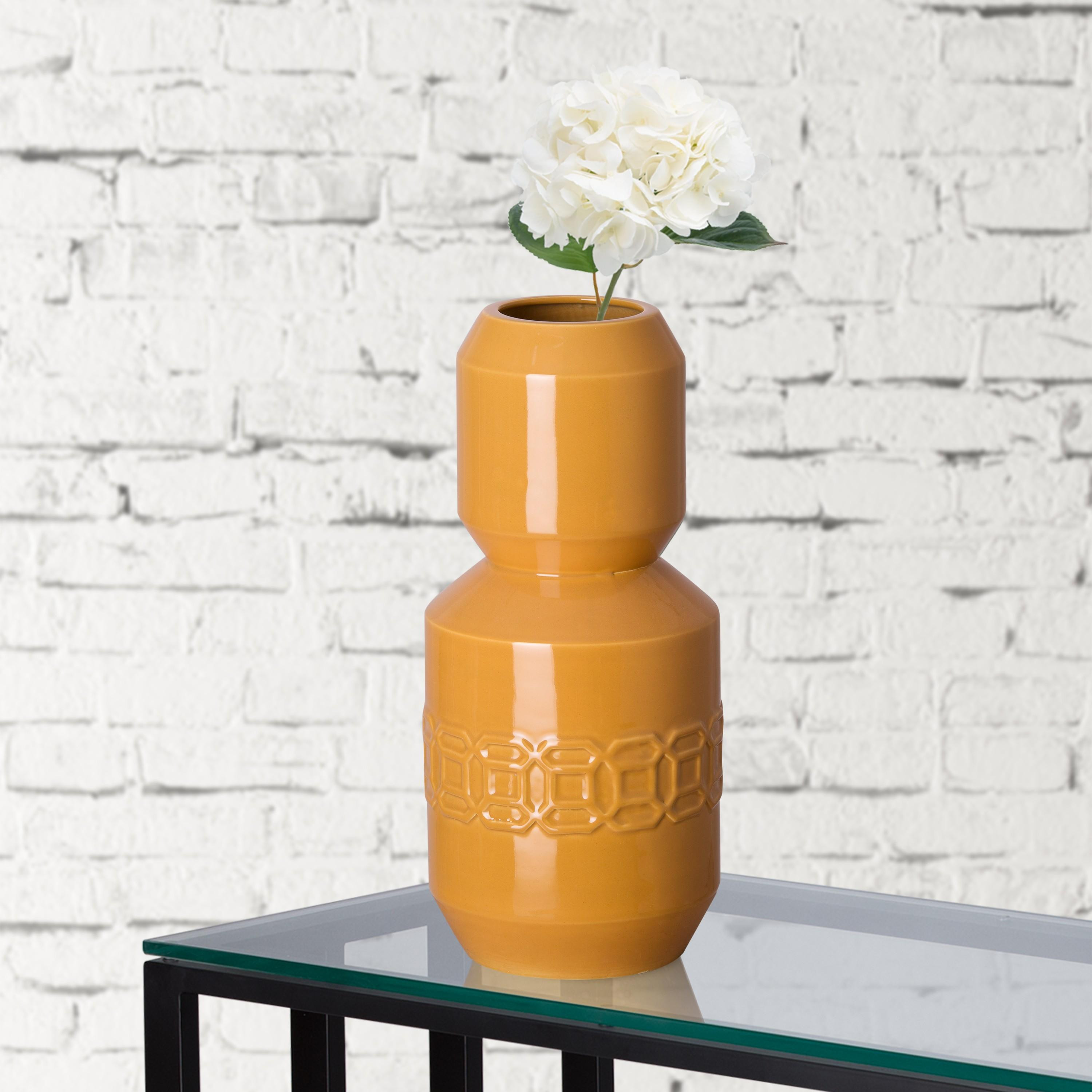 18 in. Axton Gourd Ceramic Vase