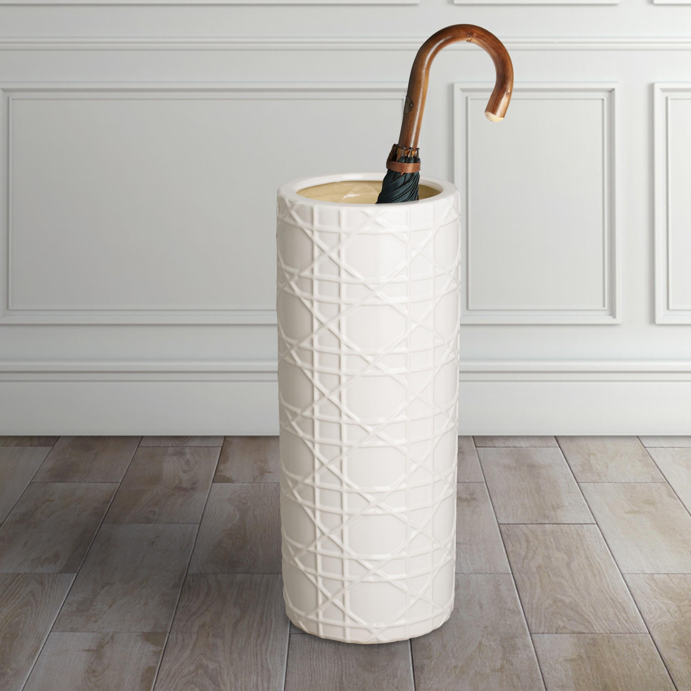 Cane Ceramic Umbrella Stand