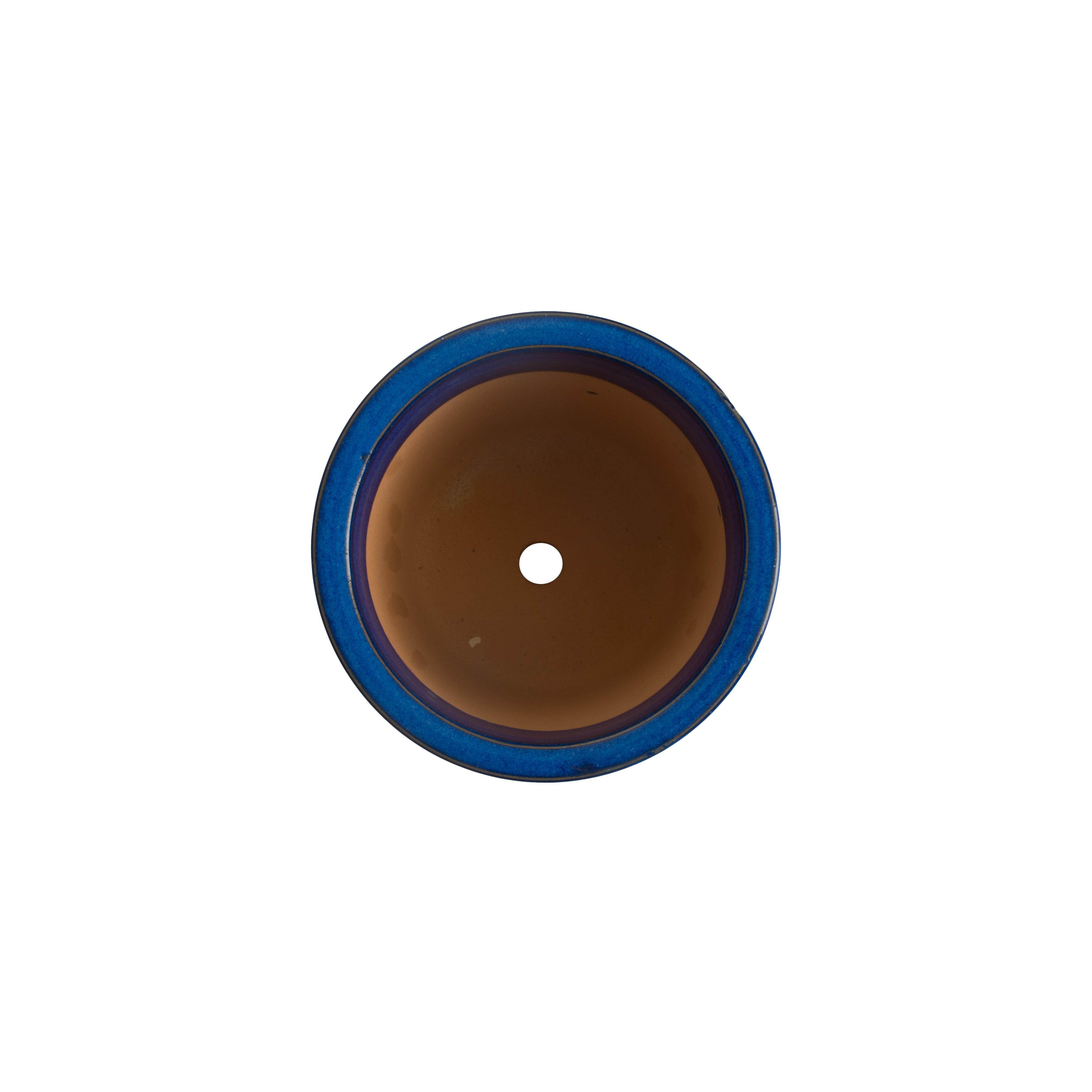 Pail 7 in. Blue Ceramic Planter