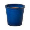 Pail 12 in. Blue Ceramic Planter