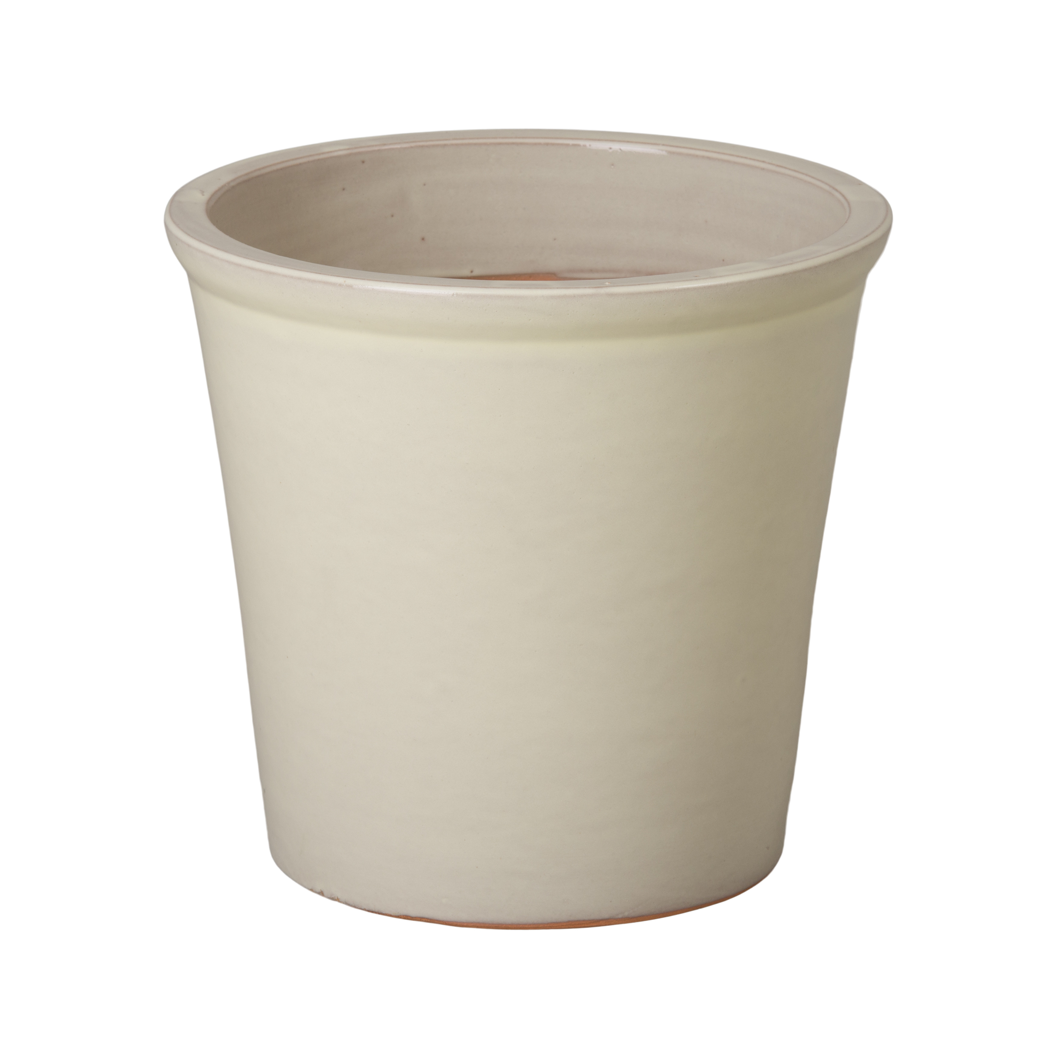 Pail 12 in. Cream Ceramic Planter