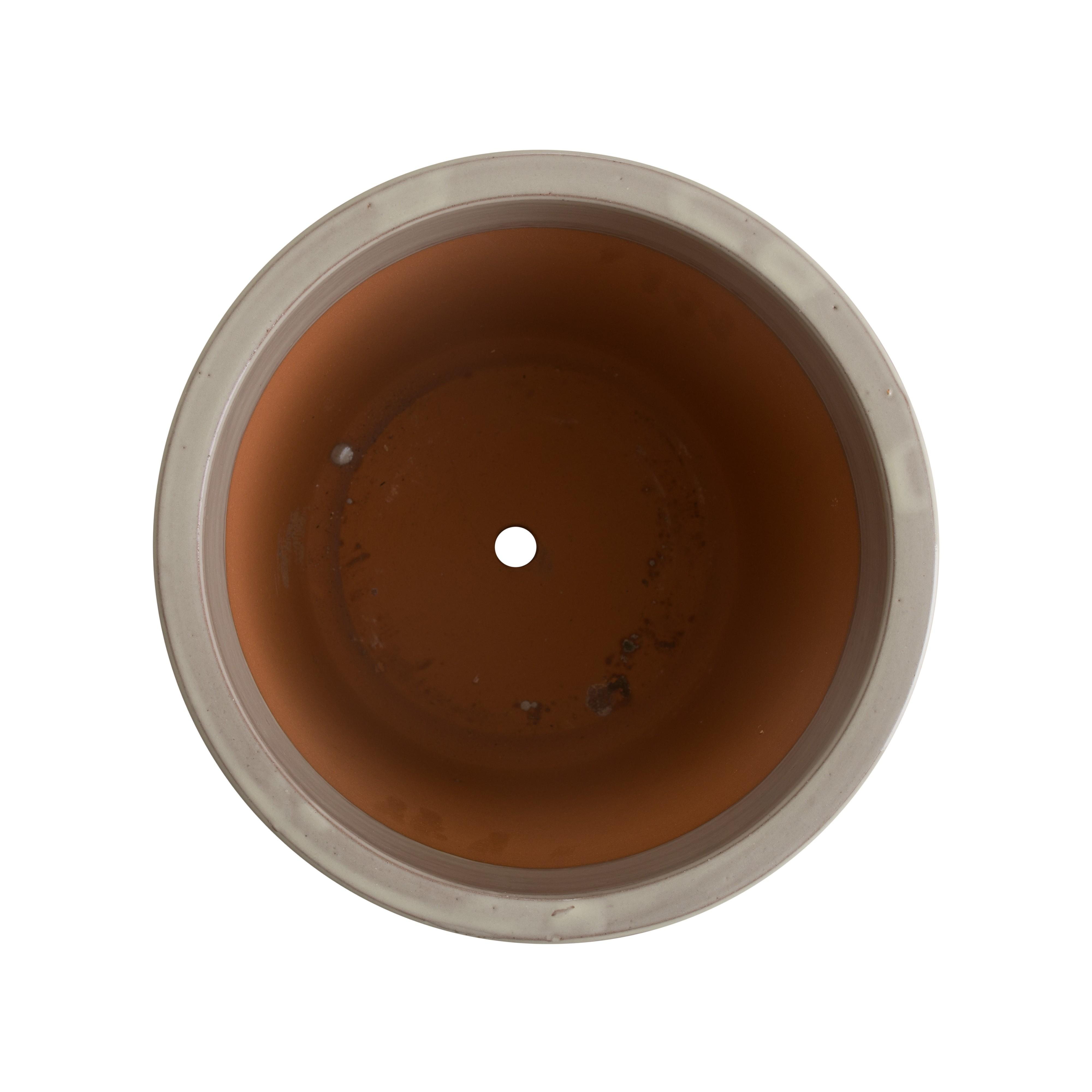 Pail 12 in. Cream Ceramic Planter