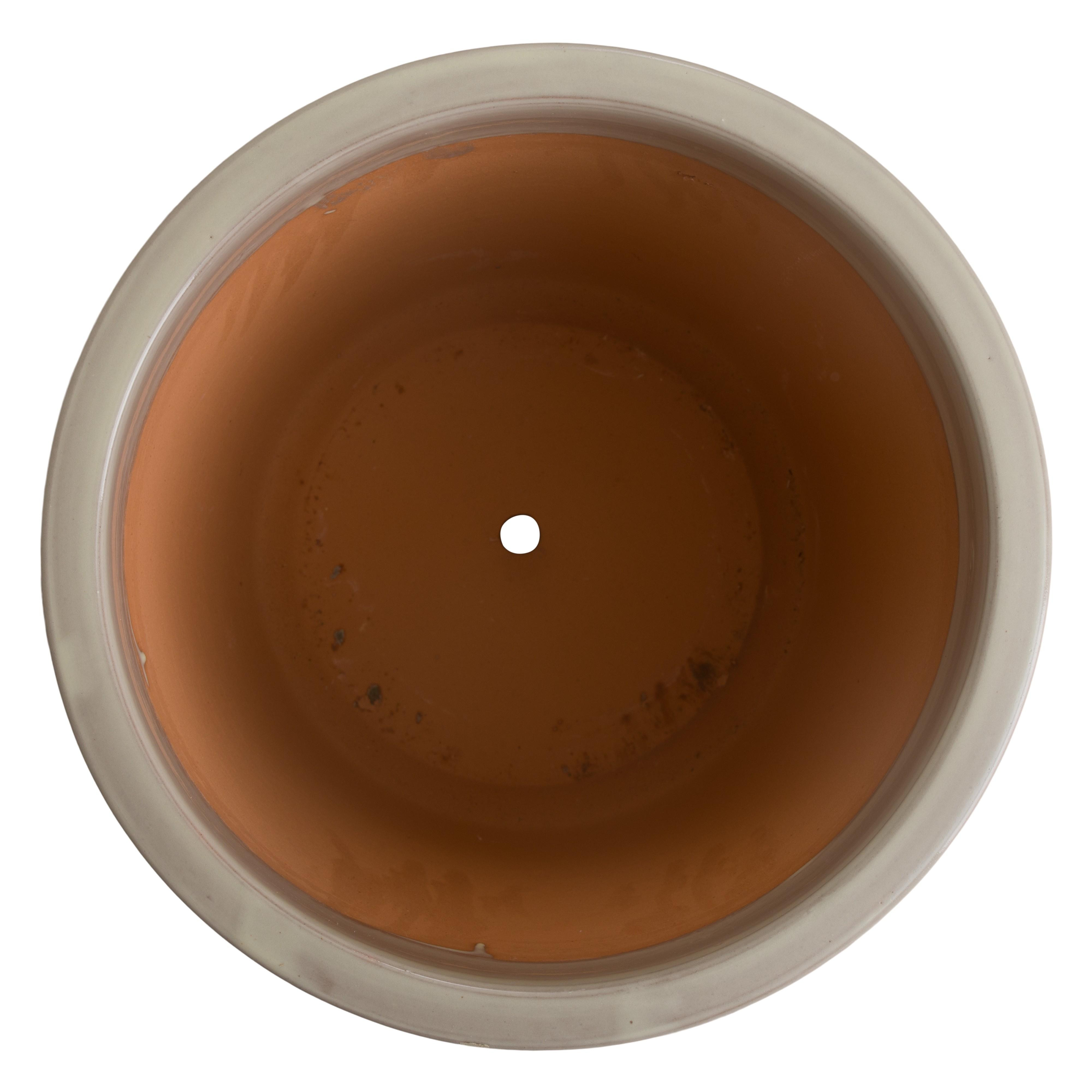 Pail 15 in. Cream Ceramic Planter