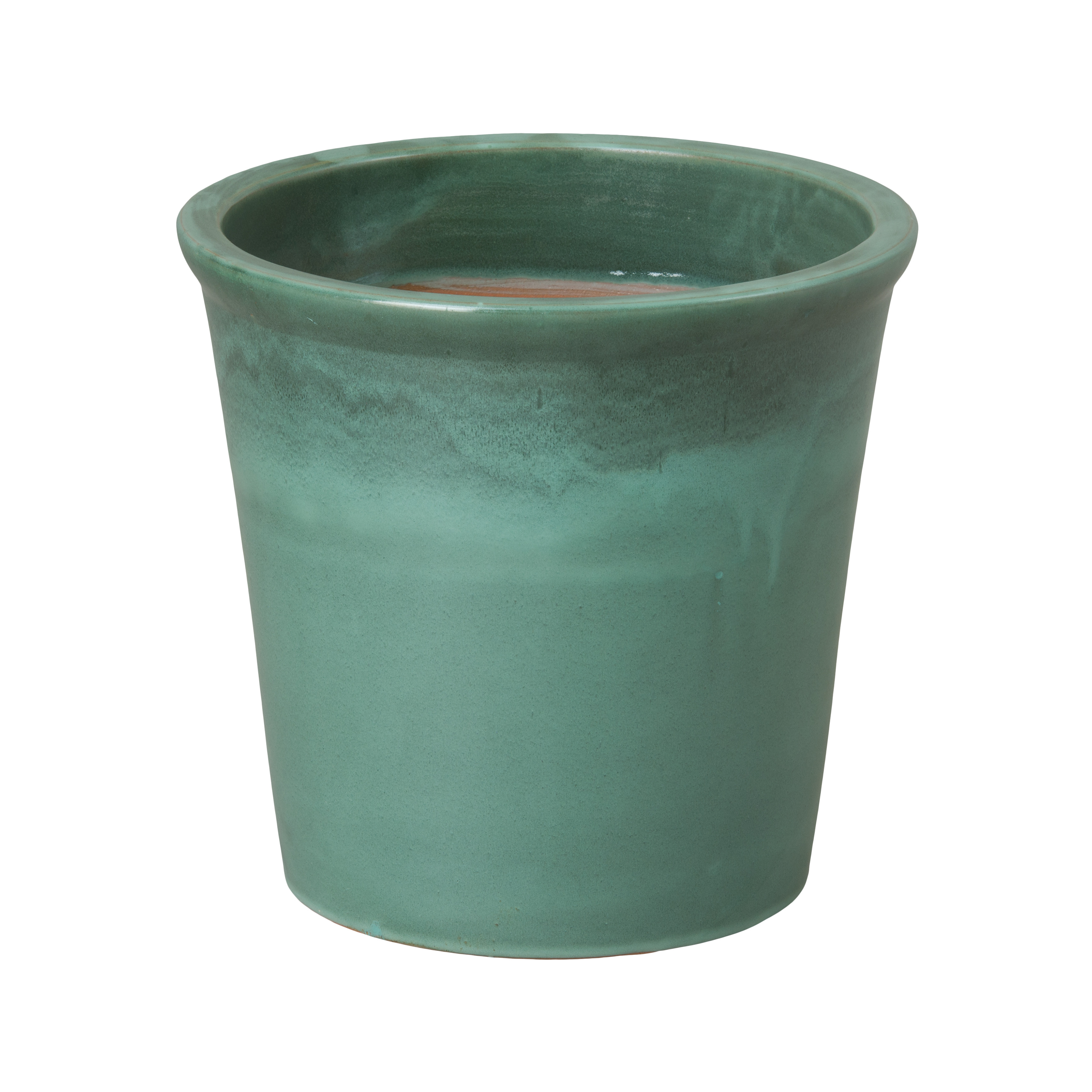 Pail 12 in. Green Kelp Ceramic Planter