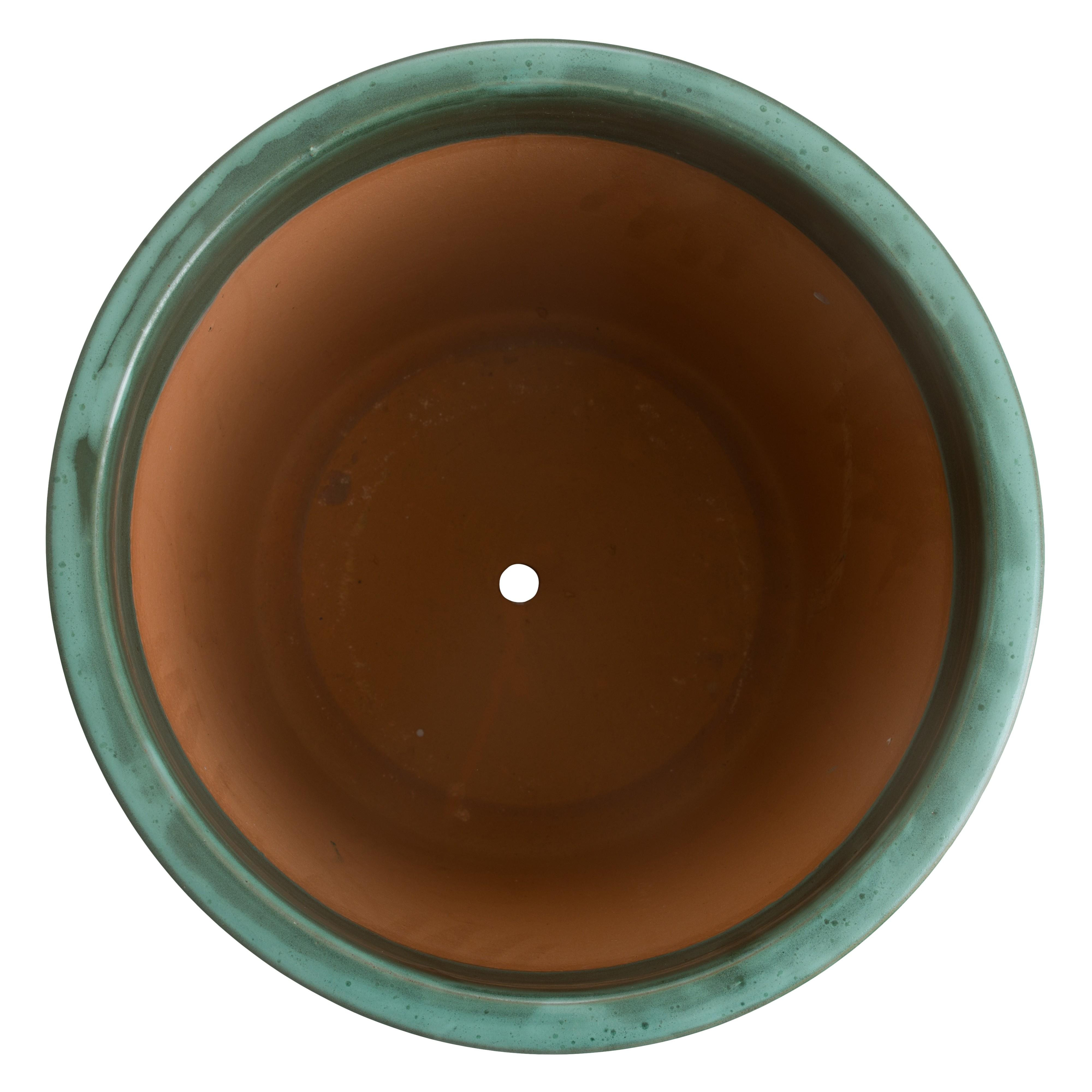 Pail 15 in. Green Kelp Ceramic Planter