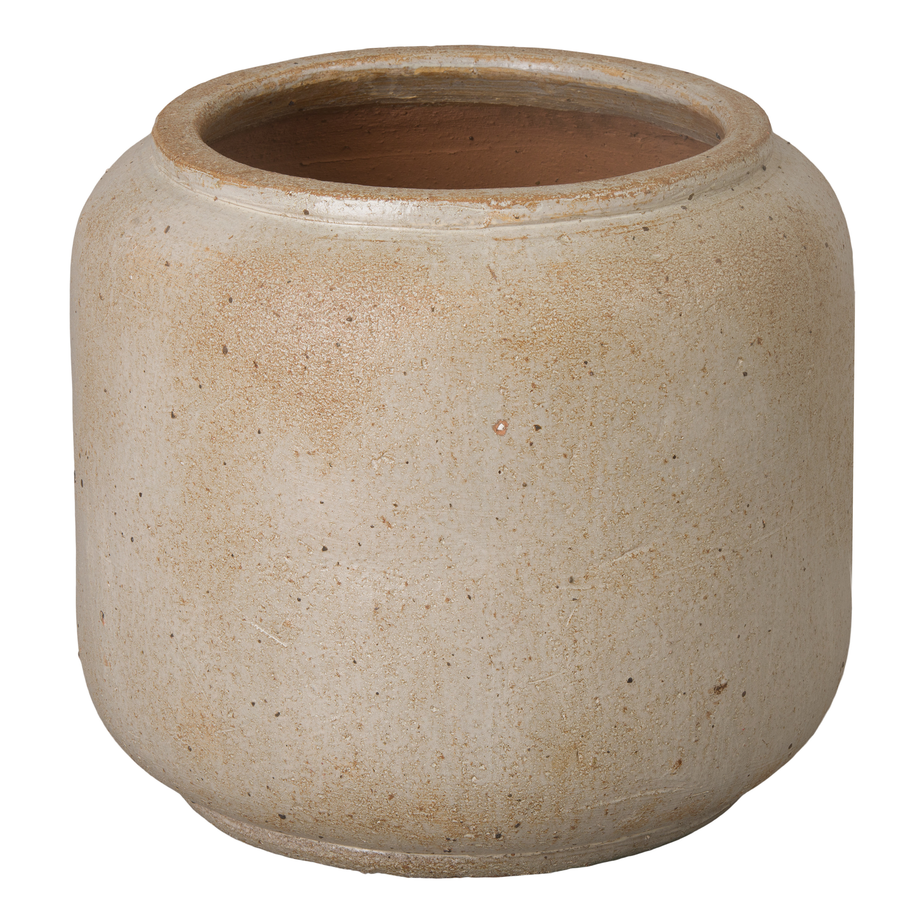 Squat 20 in. Round Ceramic Planter