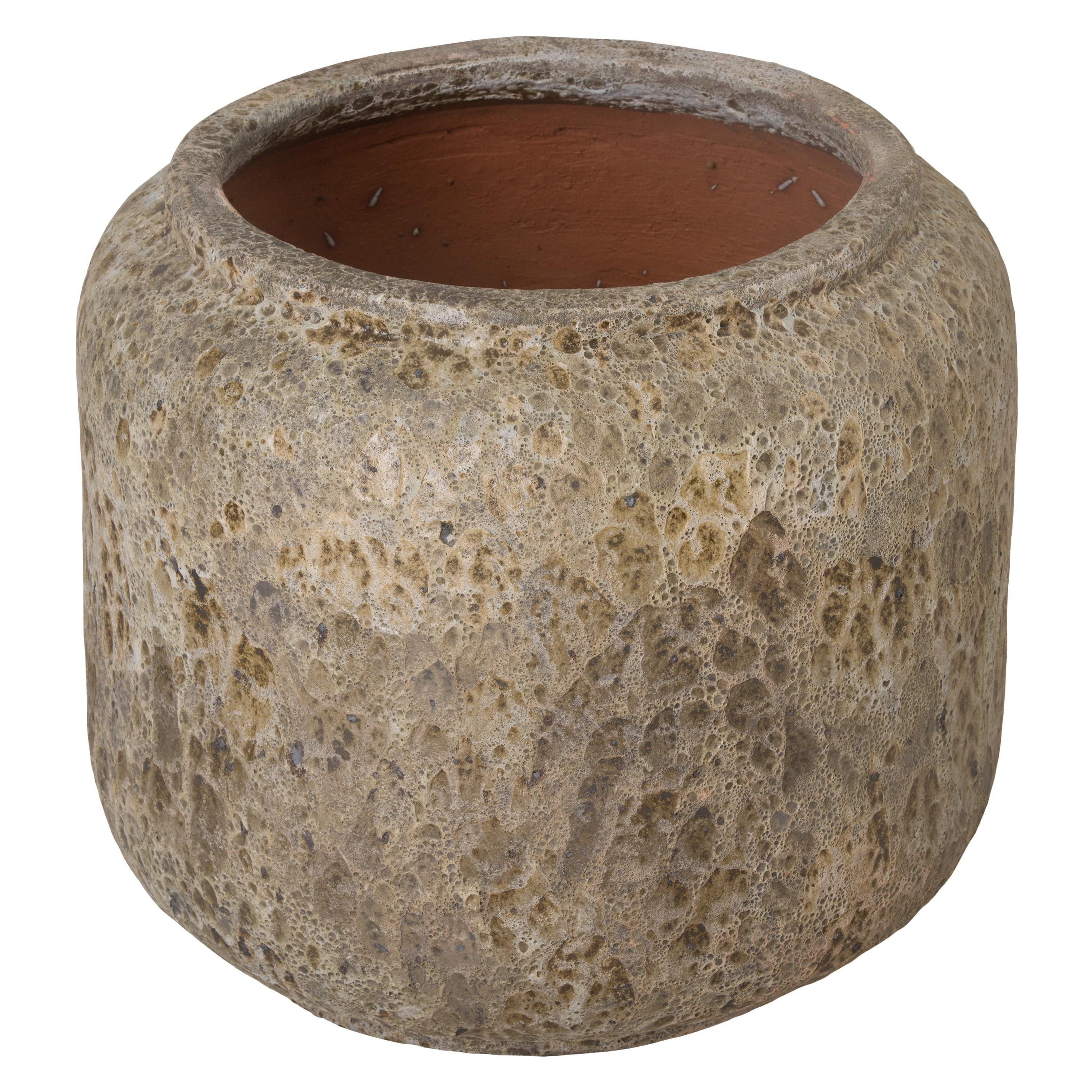 Squat 20 in. Round Ceramic Planter