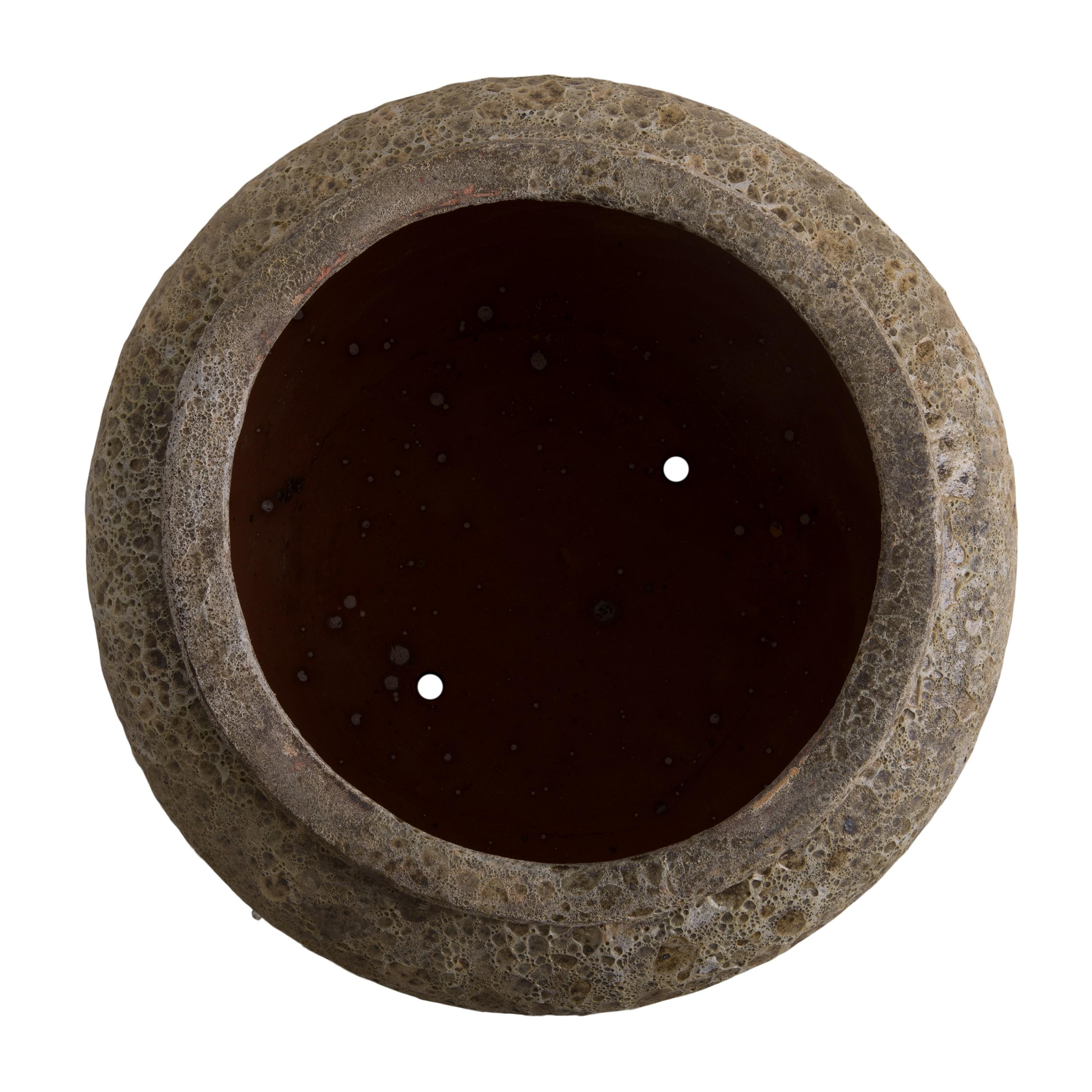 Squat 20 in. Round Ceramic Planter