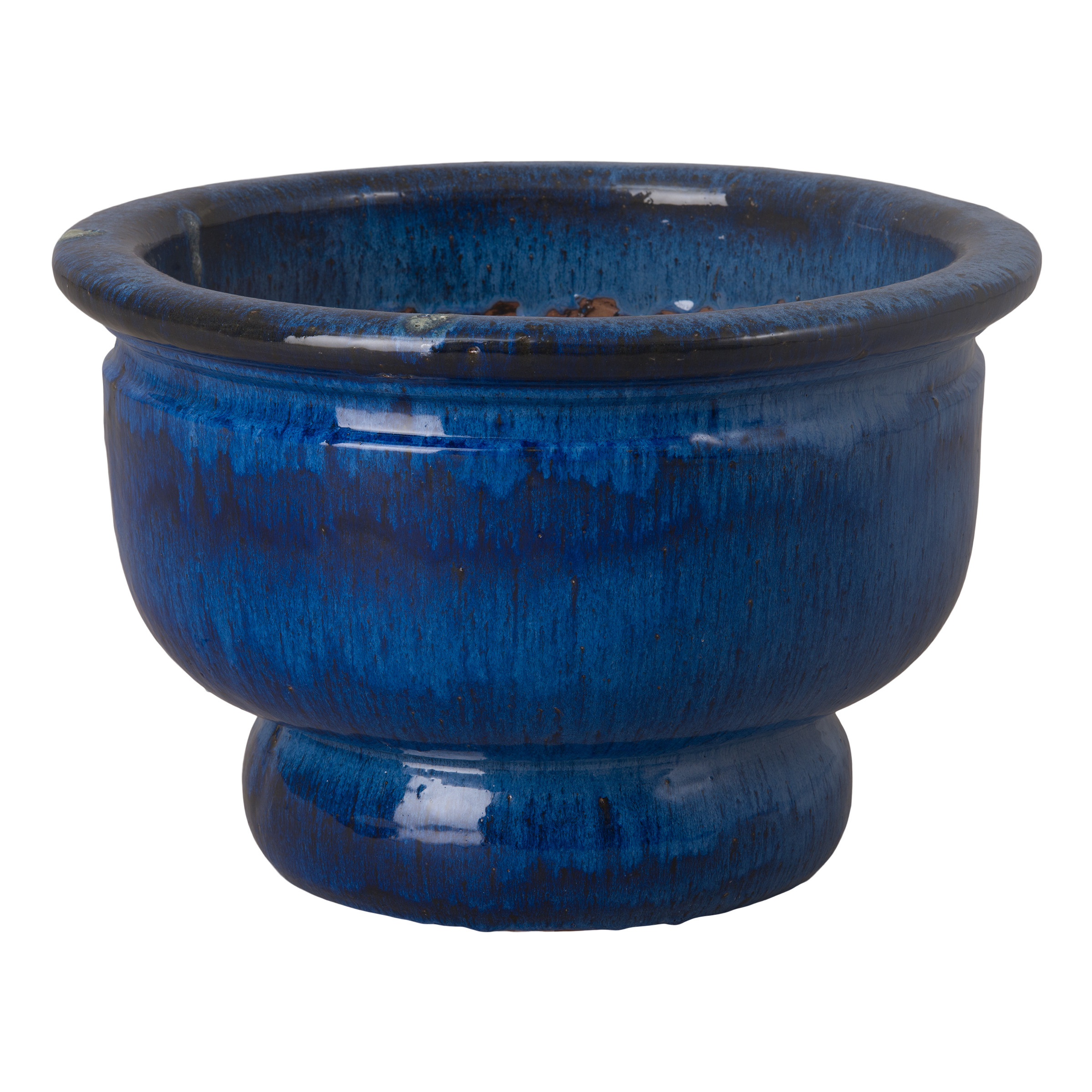 14.5 in. Pedestal Bowl Ceramic Planter