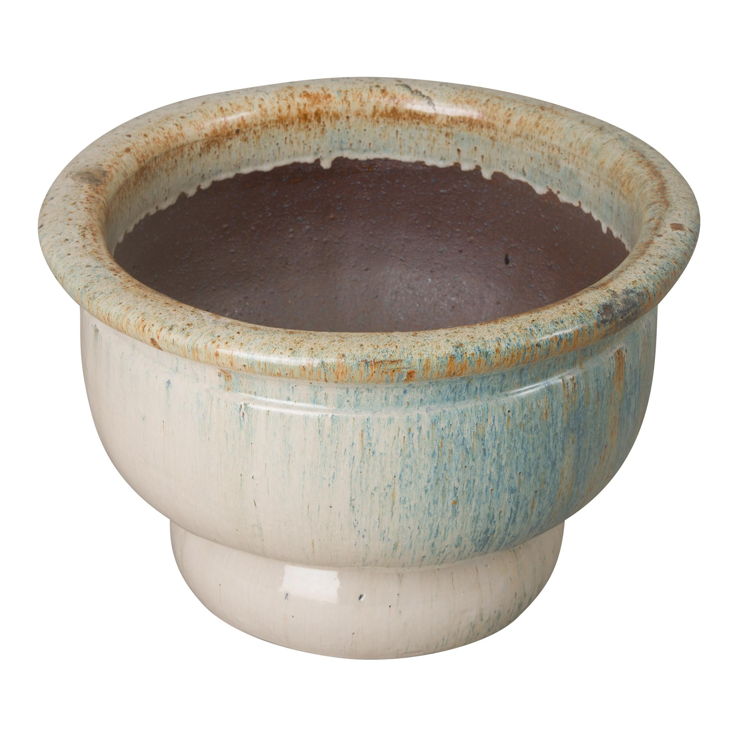 14.5 in. Pedestal Bowl Ceramic Planter