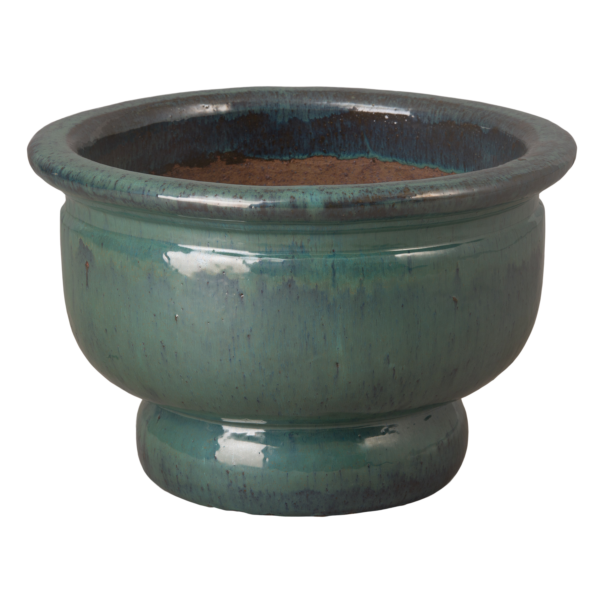 14.5 in. Pedestal Bowl Ceramic Planter