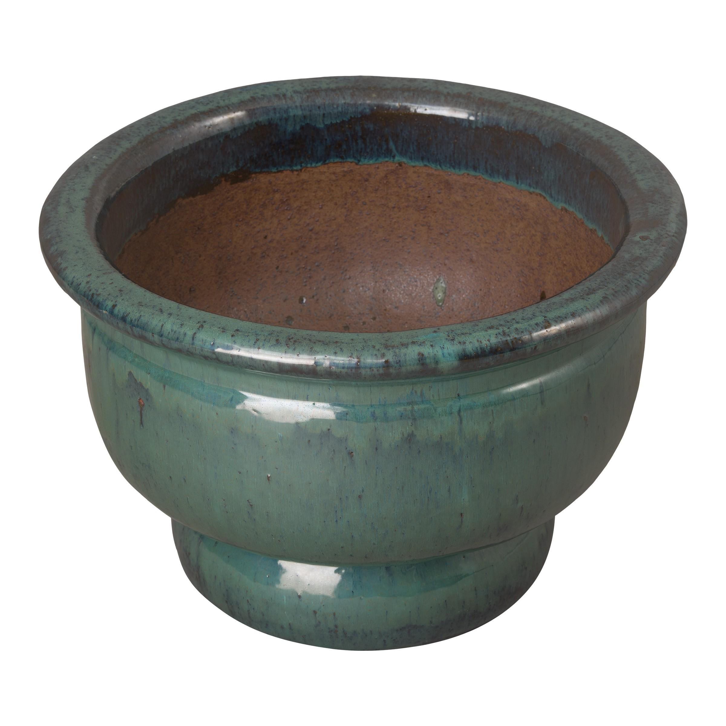 14.5 in. Pedestal Bowl Ceramic Planter