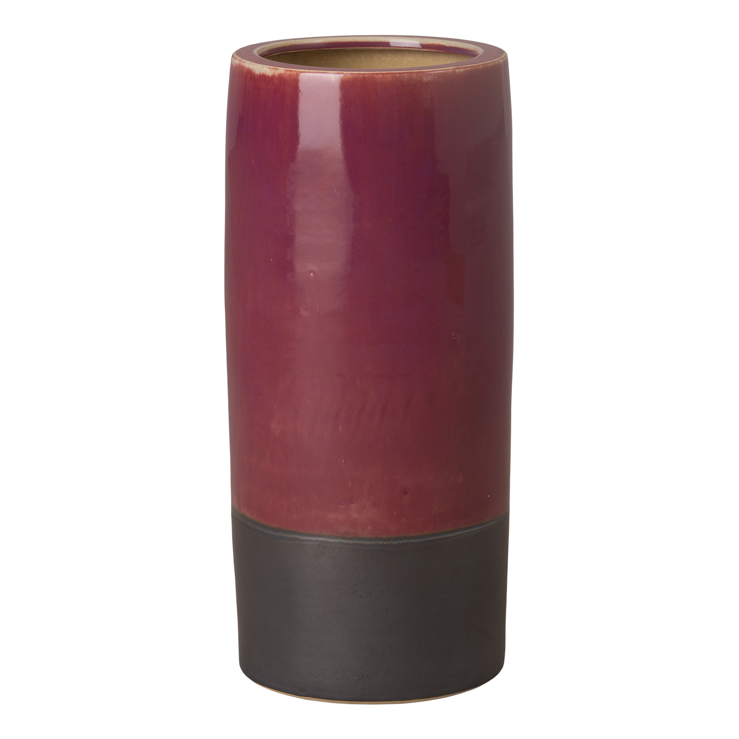 Two-Tone Eggplant Ceramic Umbrella Stand