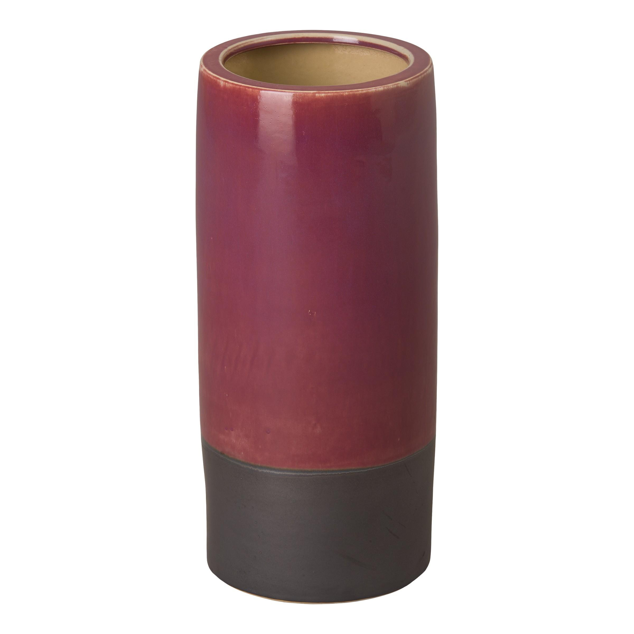 Two-Tone Eggplant Ceramic Umbrella Stand