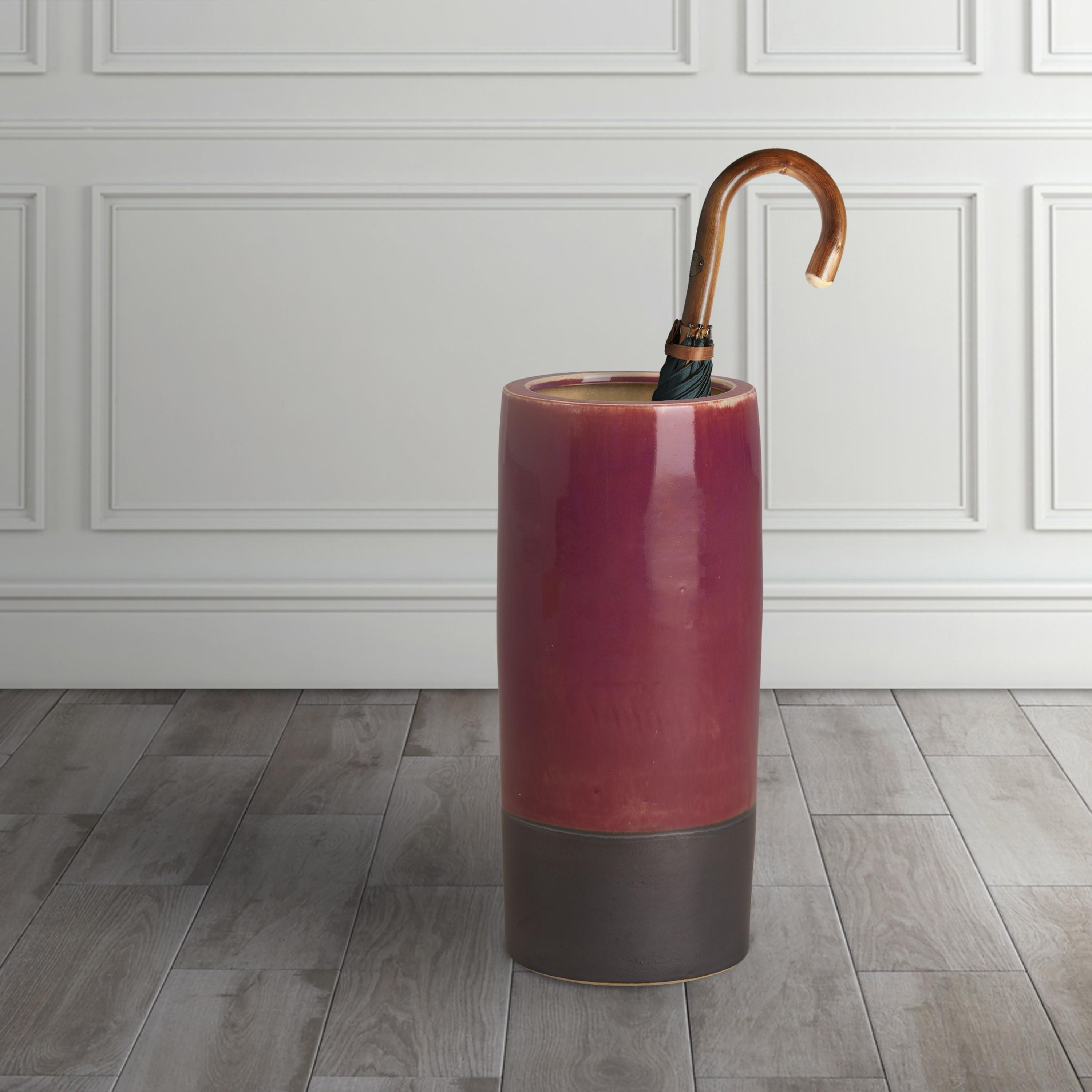 Two-Tone Eggplant Ceramic Umbrella Stand