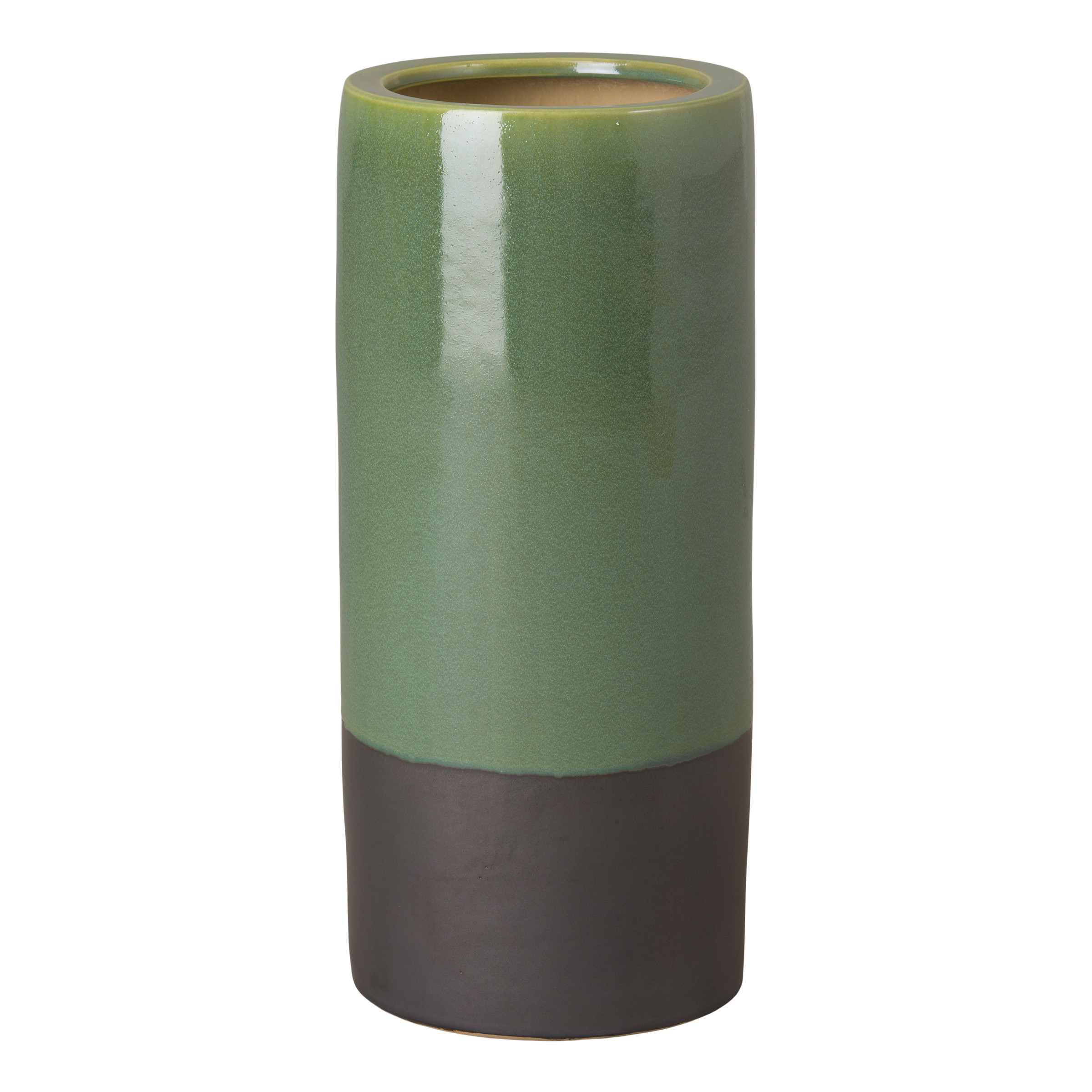 Two-Tone Lime Ceramic Umbrella Stand