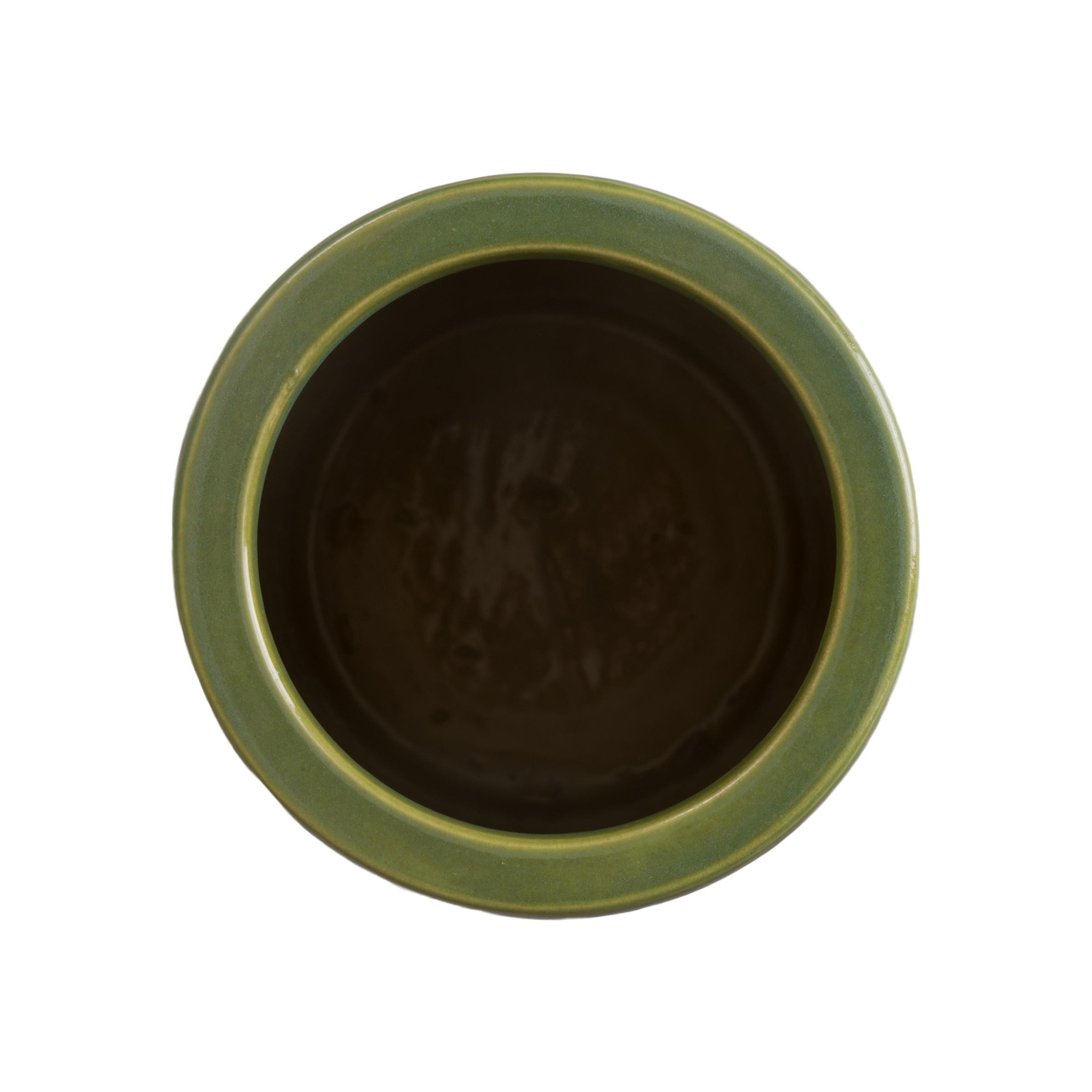 Two-Tone Lime Ceramic Umbrella Stand