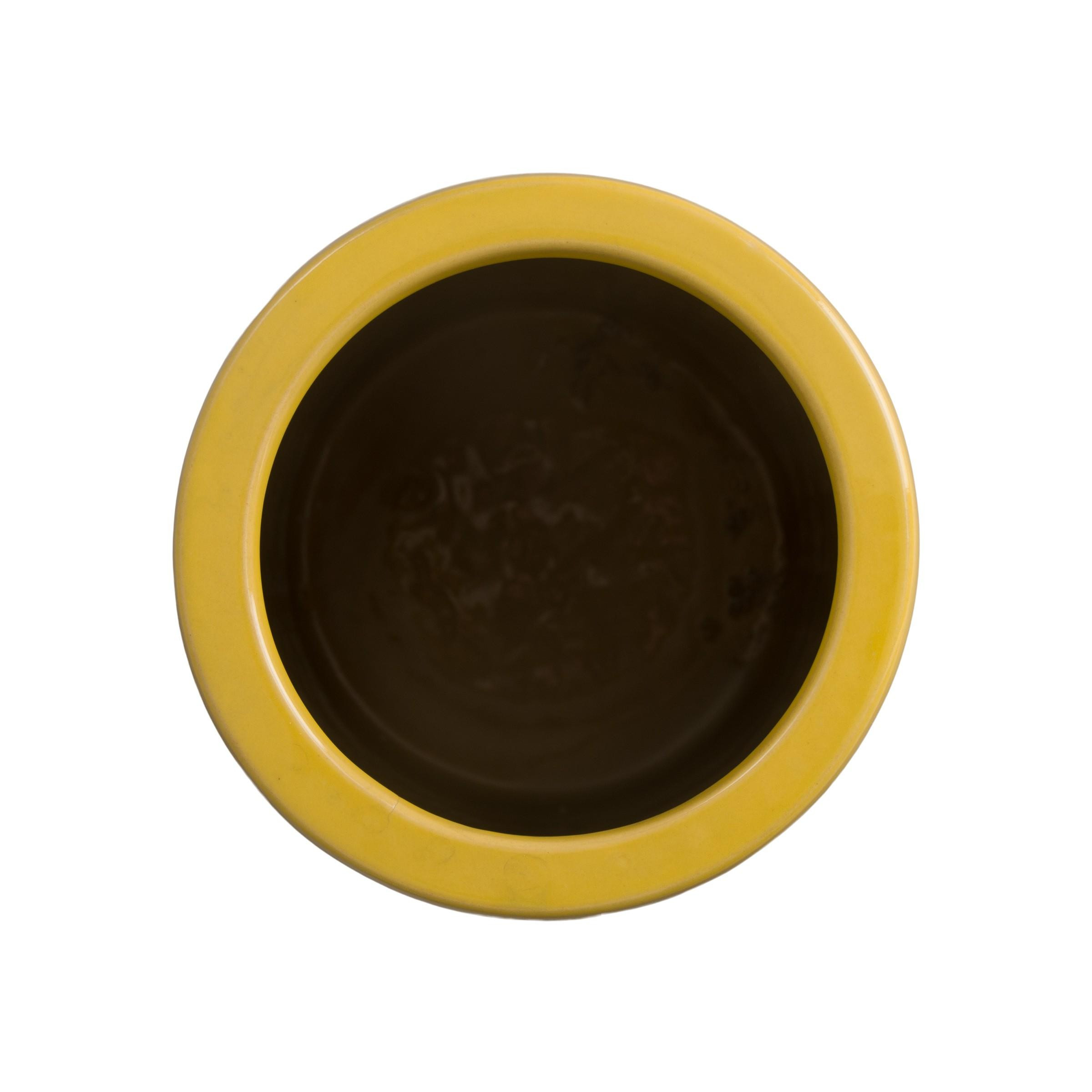 Two-Tone Yellow Ceramic Umbrella Stand