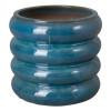 21.5 in. Torus Teal Ceramic Planter