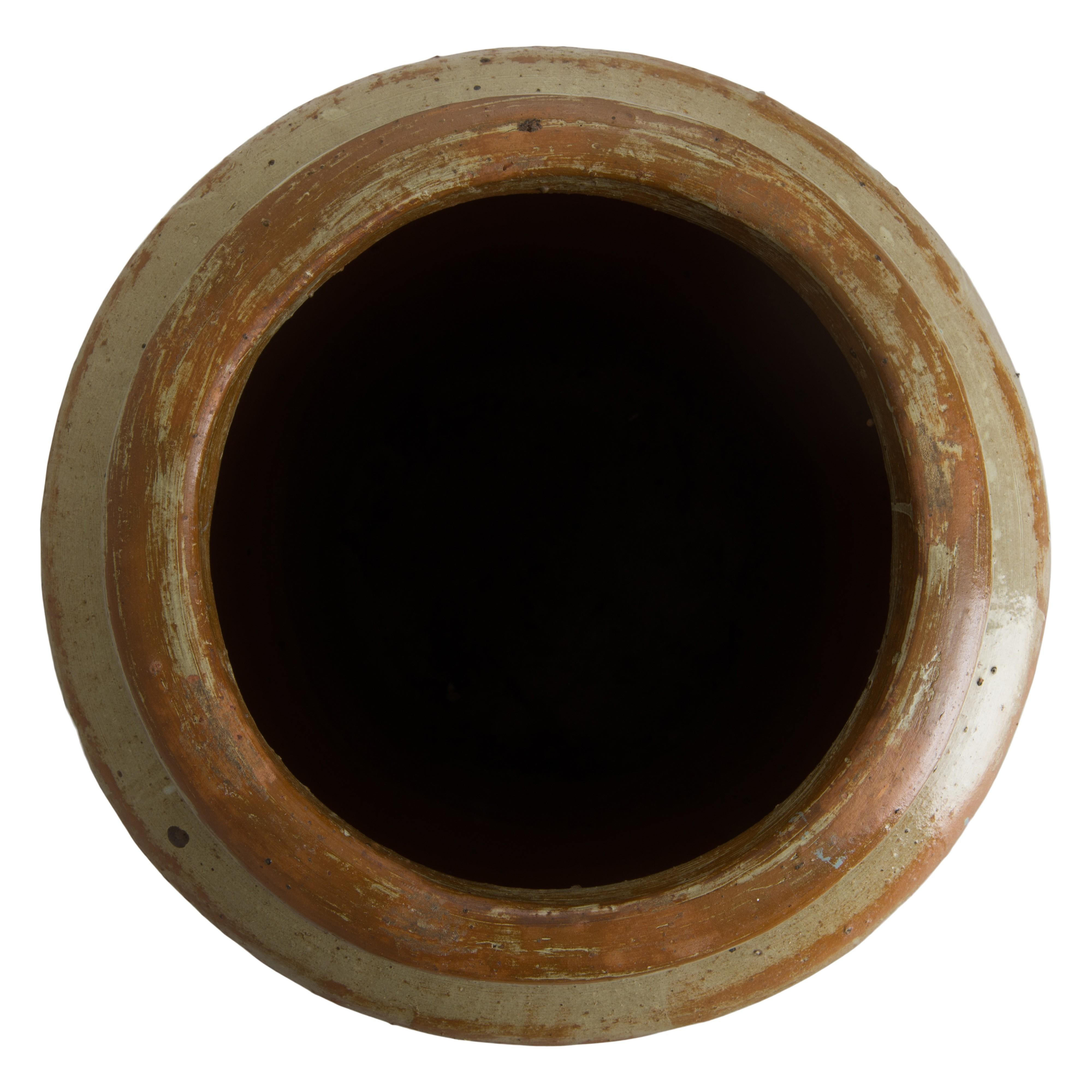 45 in. Heavy Storage Tropical Sand Ceramic Jar