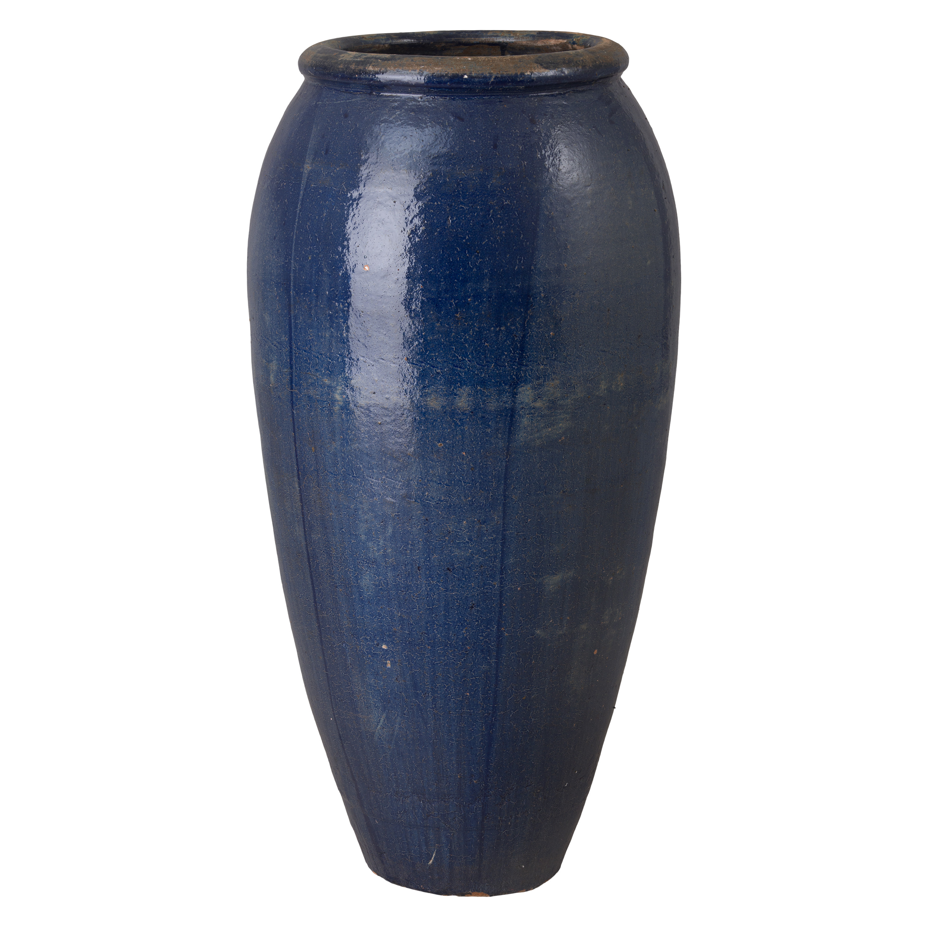 45 in. Tall Antique Blue Ceramic Storage Jar