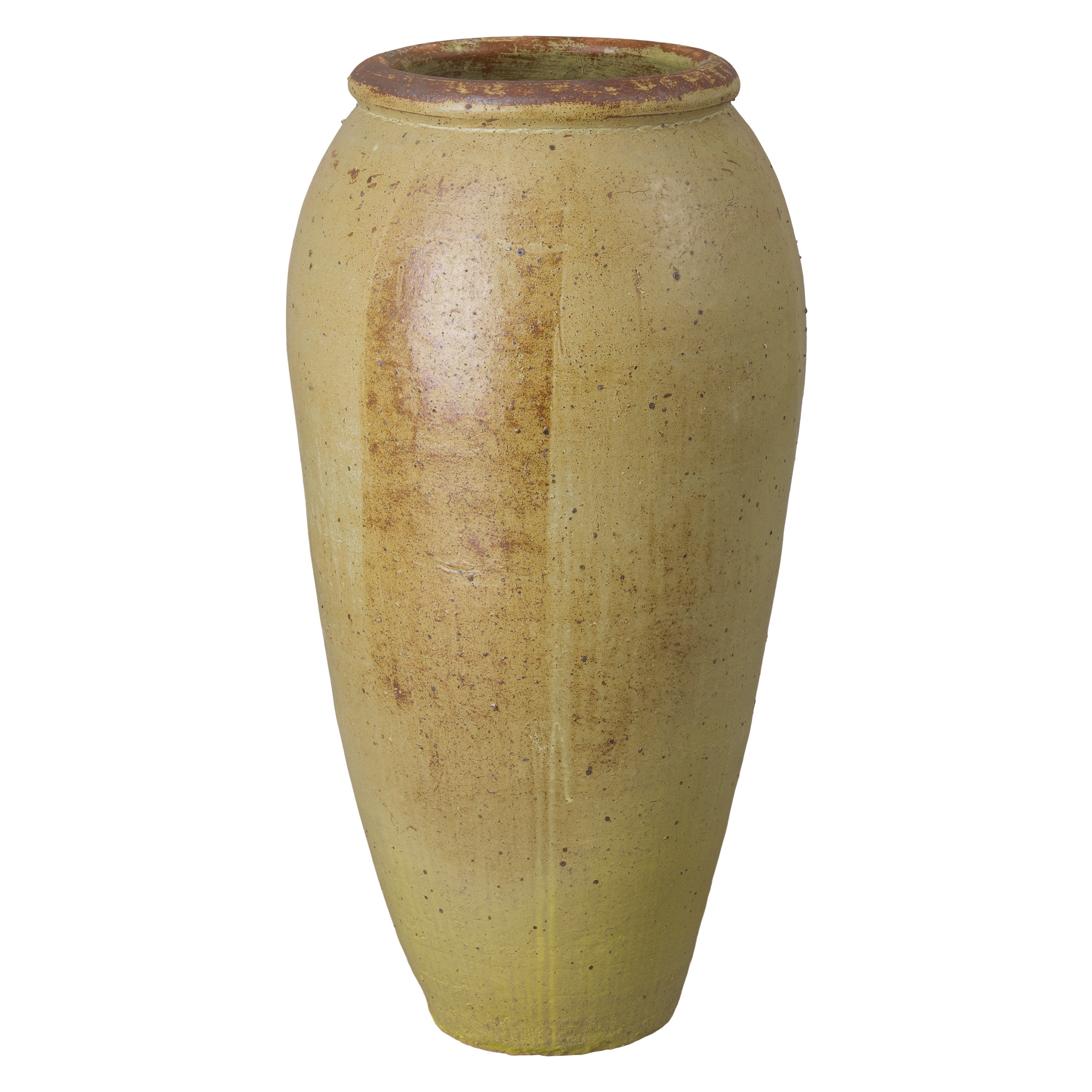 45 in. Tall Yellow Ceramic Storage Jar
