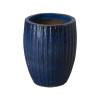 20 in. Round Ridge Ceramic Planter