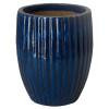 25 in. Round Ridge Ceramic Planter