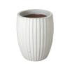 20 in. Round Ridge Ceramic Planter