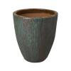 Ripple 24 in. Round Teal Ceramic Planter