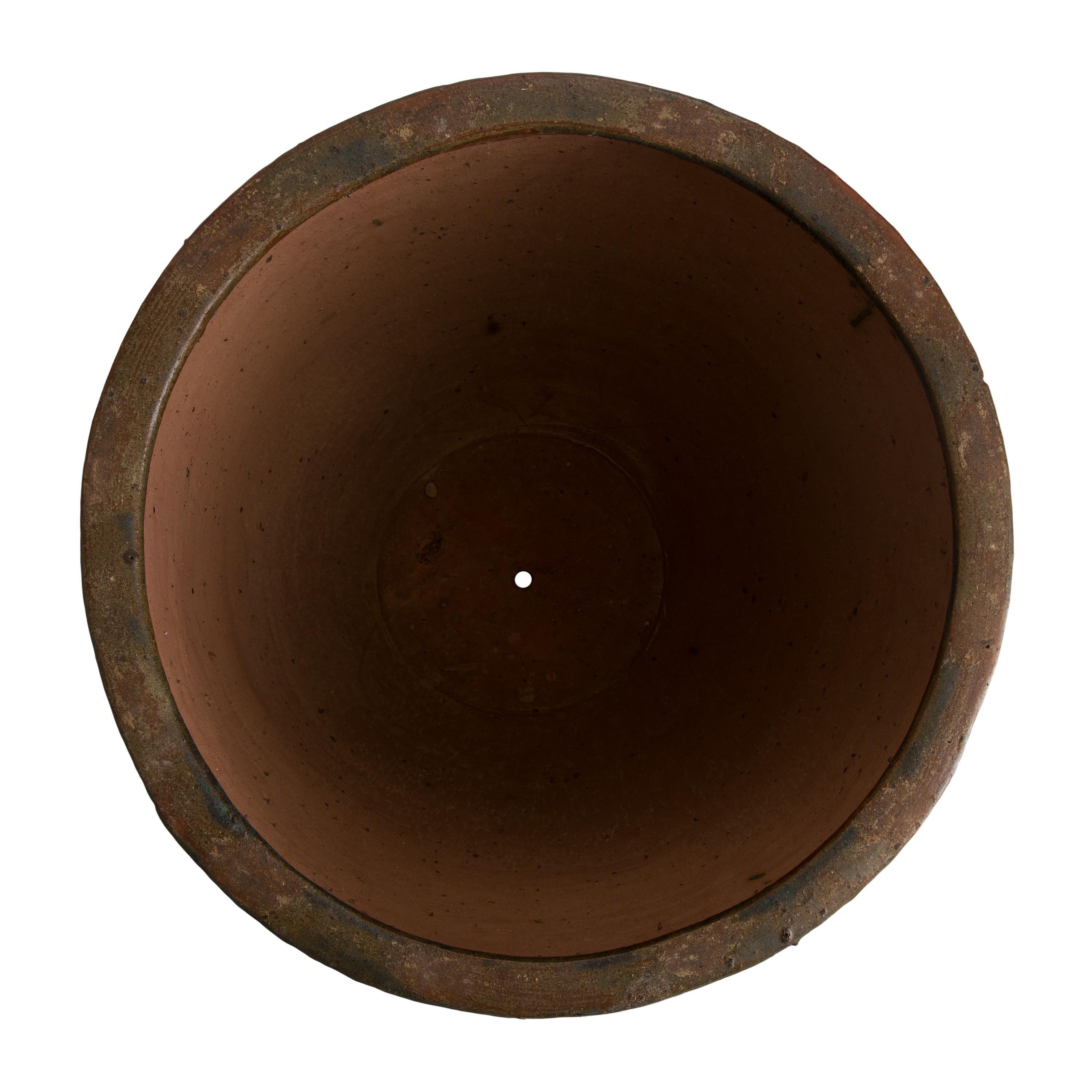 Ripple 29.5 in. Round Teal Ceramic Planter