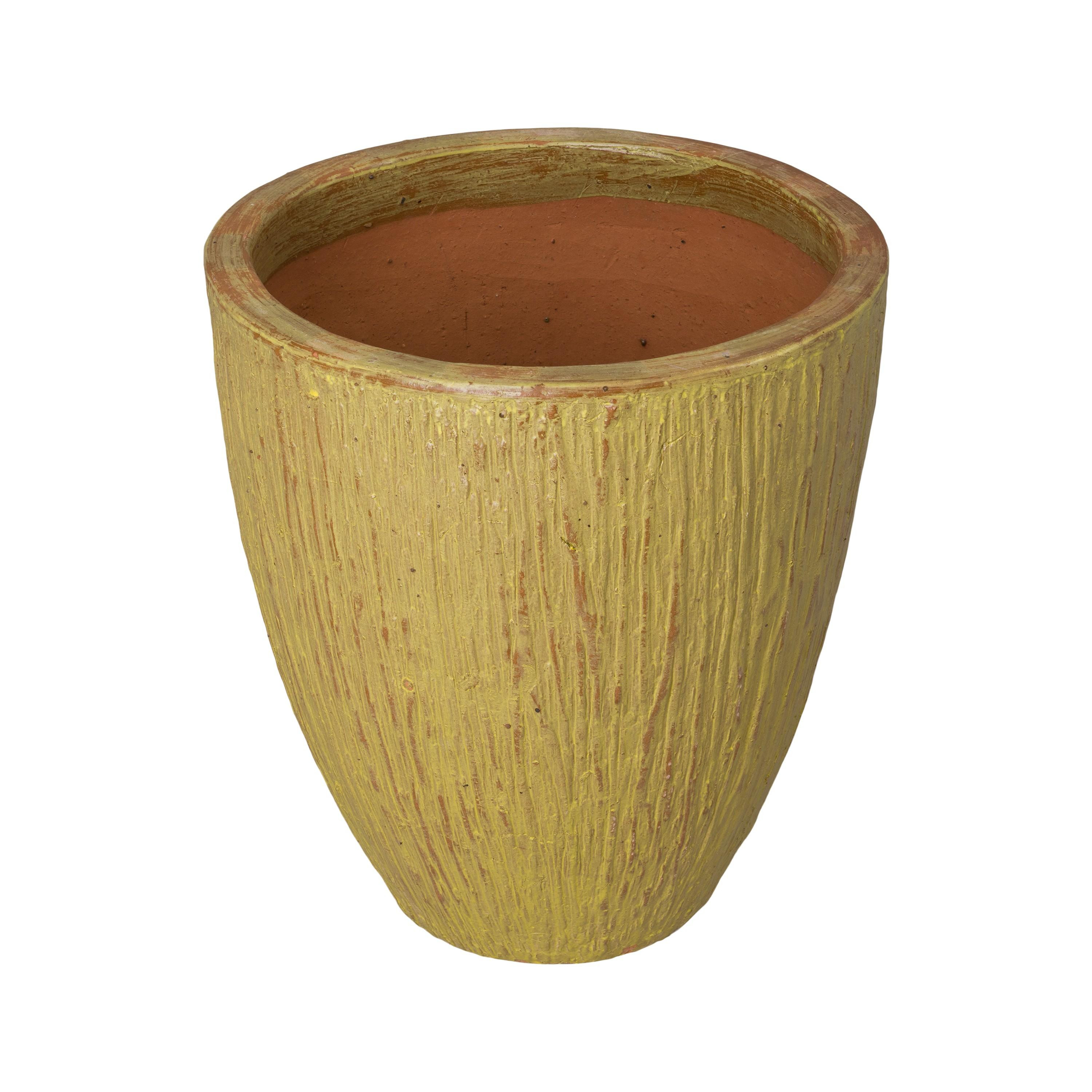 Ripple 24 in. Round Teal Ceramic Planter