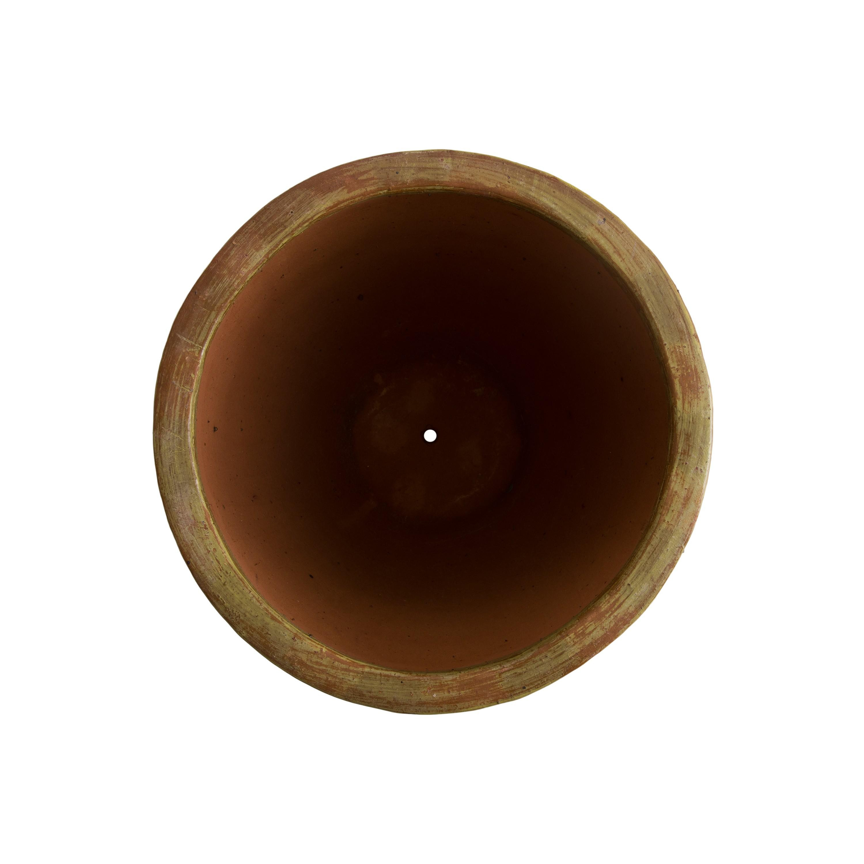 Ripple 24 in. Round Teal Ceramic Planter