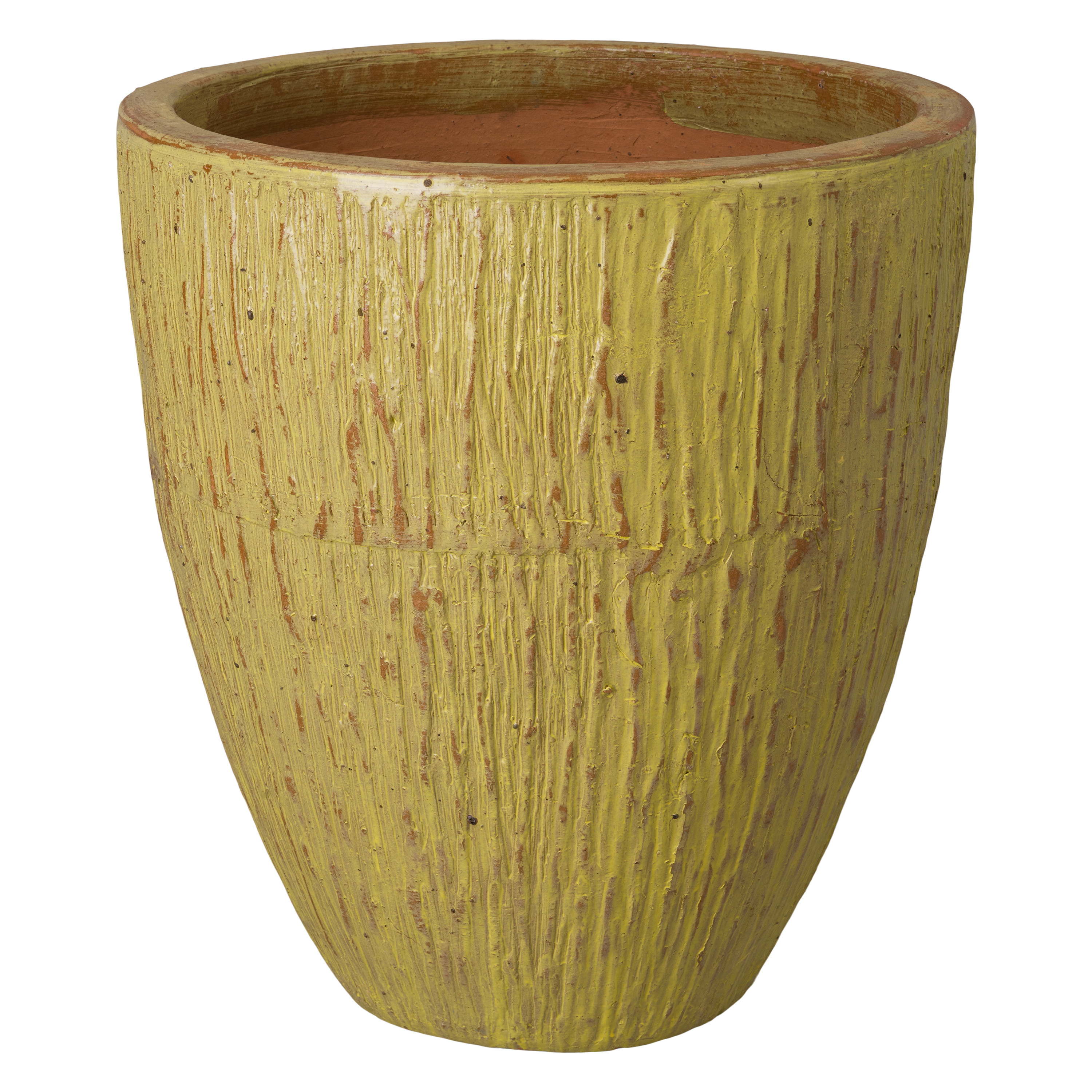 Ripple 29.5 in. Round Teal Ceramic Planter
