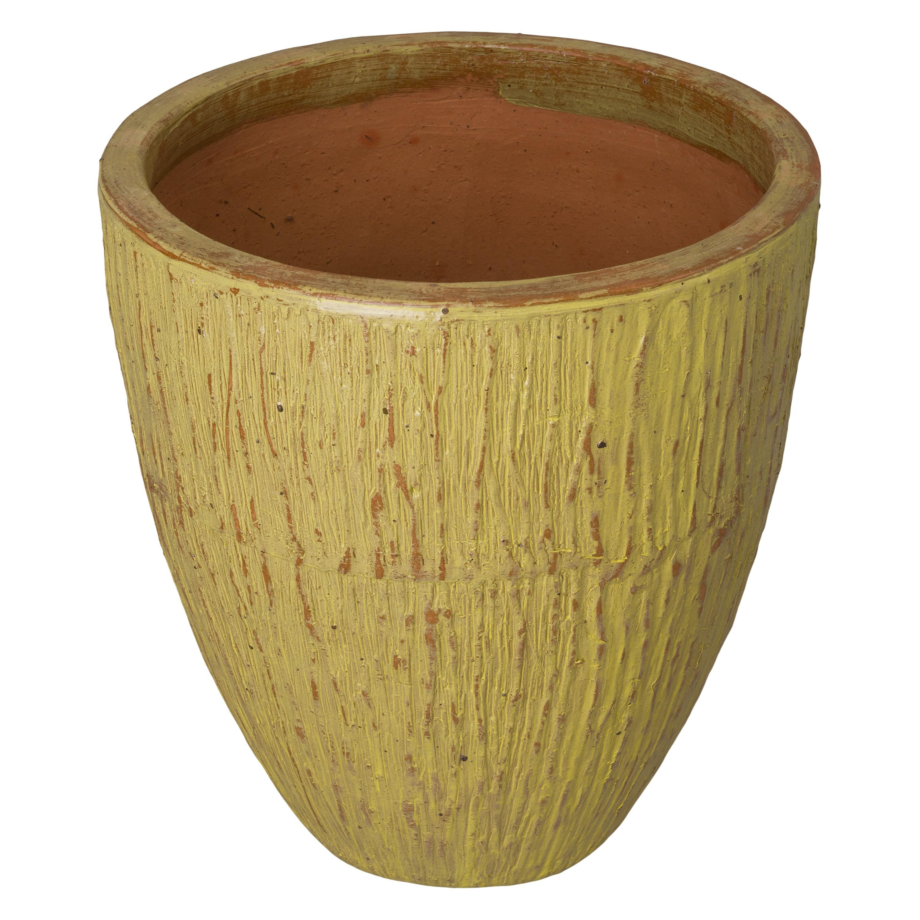 Ripple 29.5 in. Round Teal Ceramic Planter