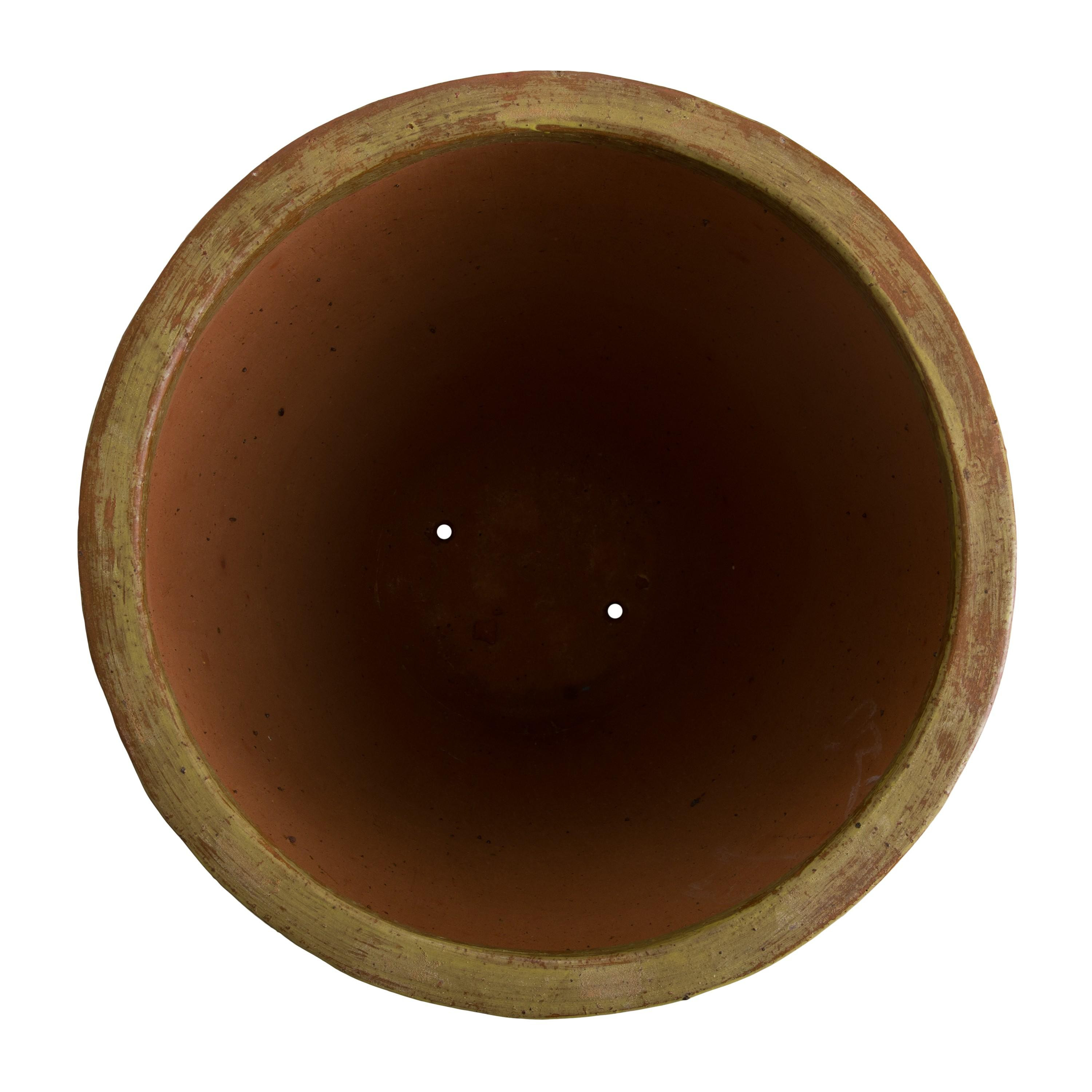 Ripple 29.5 in. Round Teal Ceramic Planter