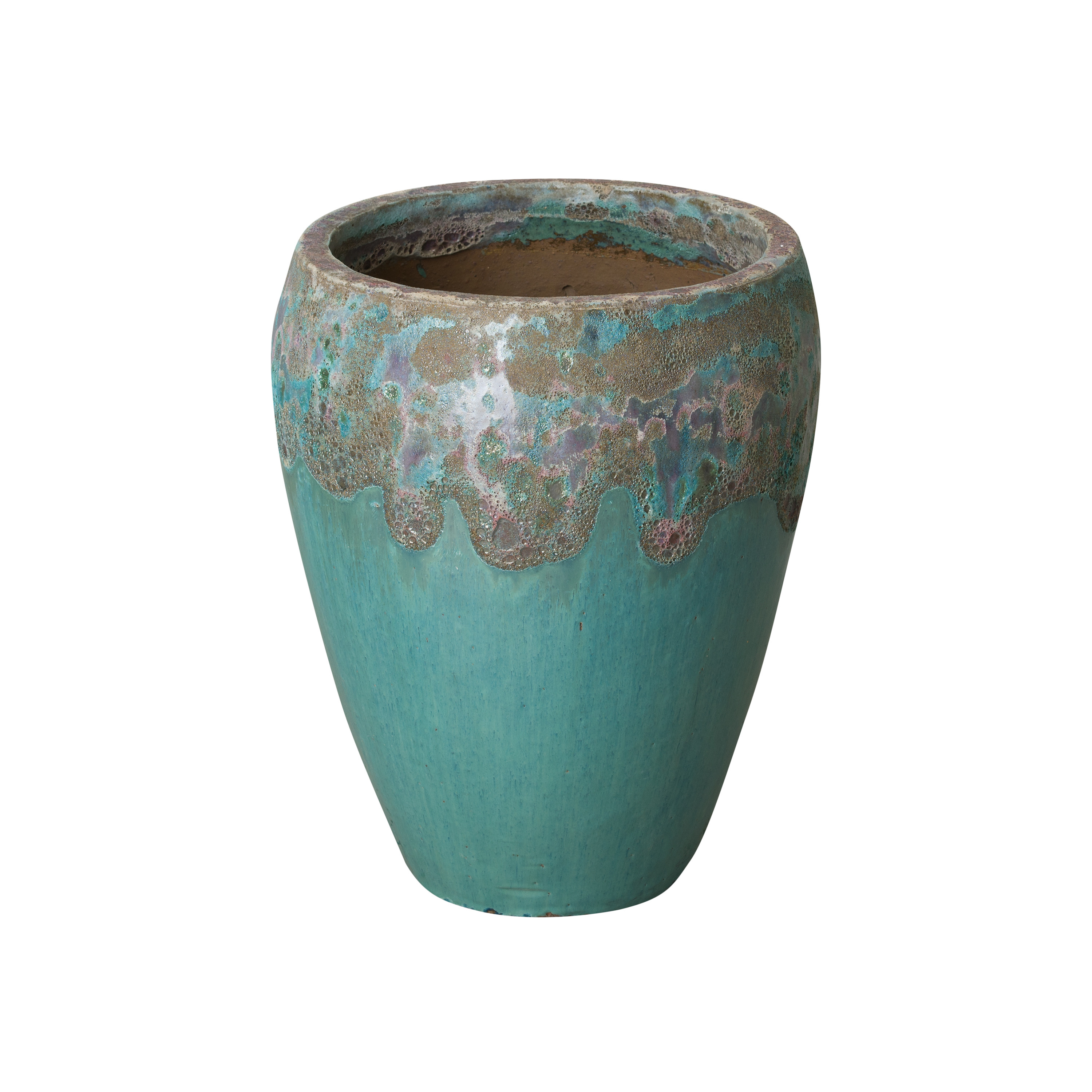 20 in. H Round Ceramic Planter