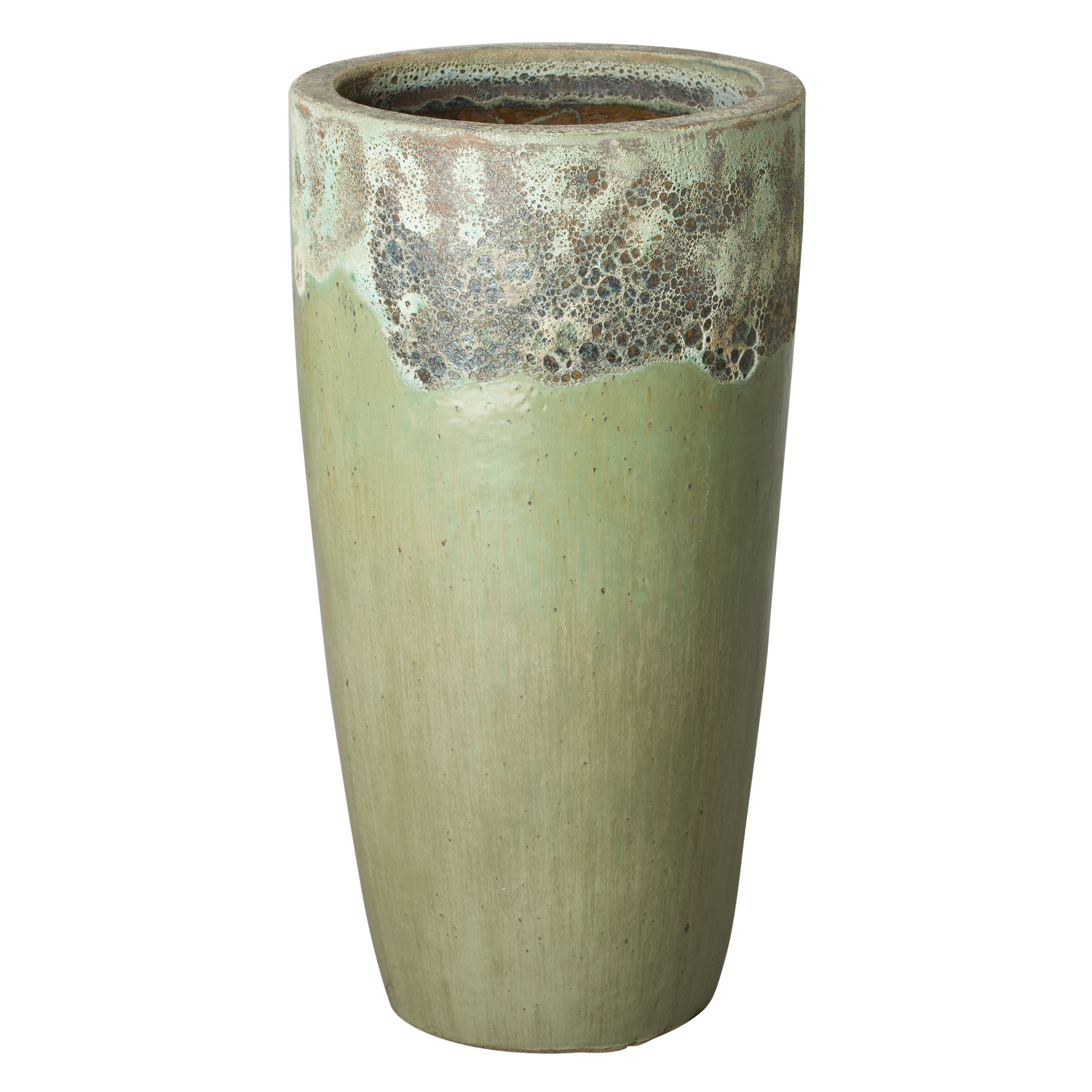 34 in. Tall Round Ceramic Planter