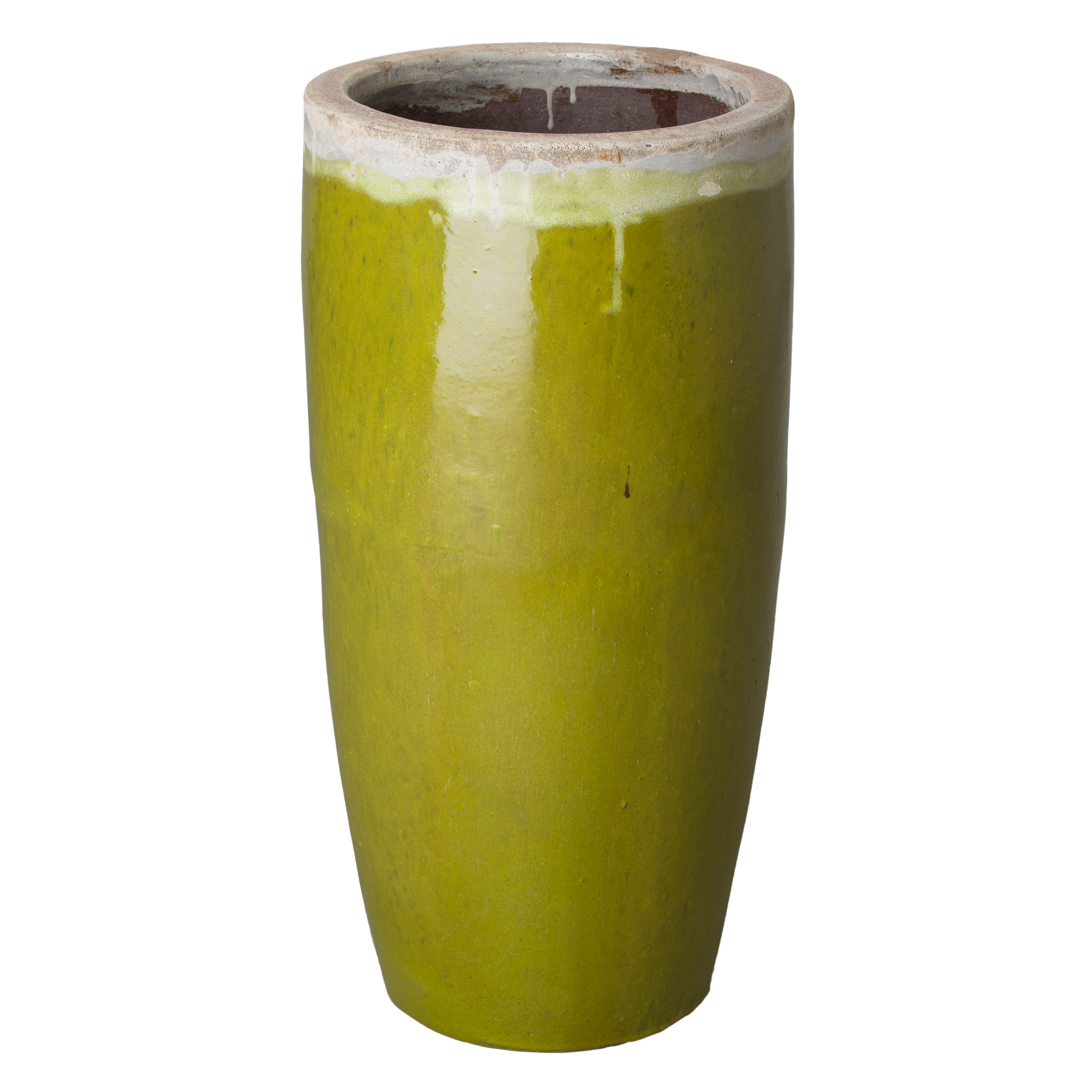 34 in. Tall Round Ceramic Planter
