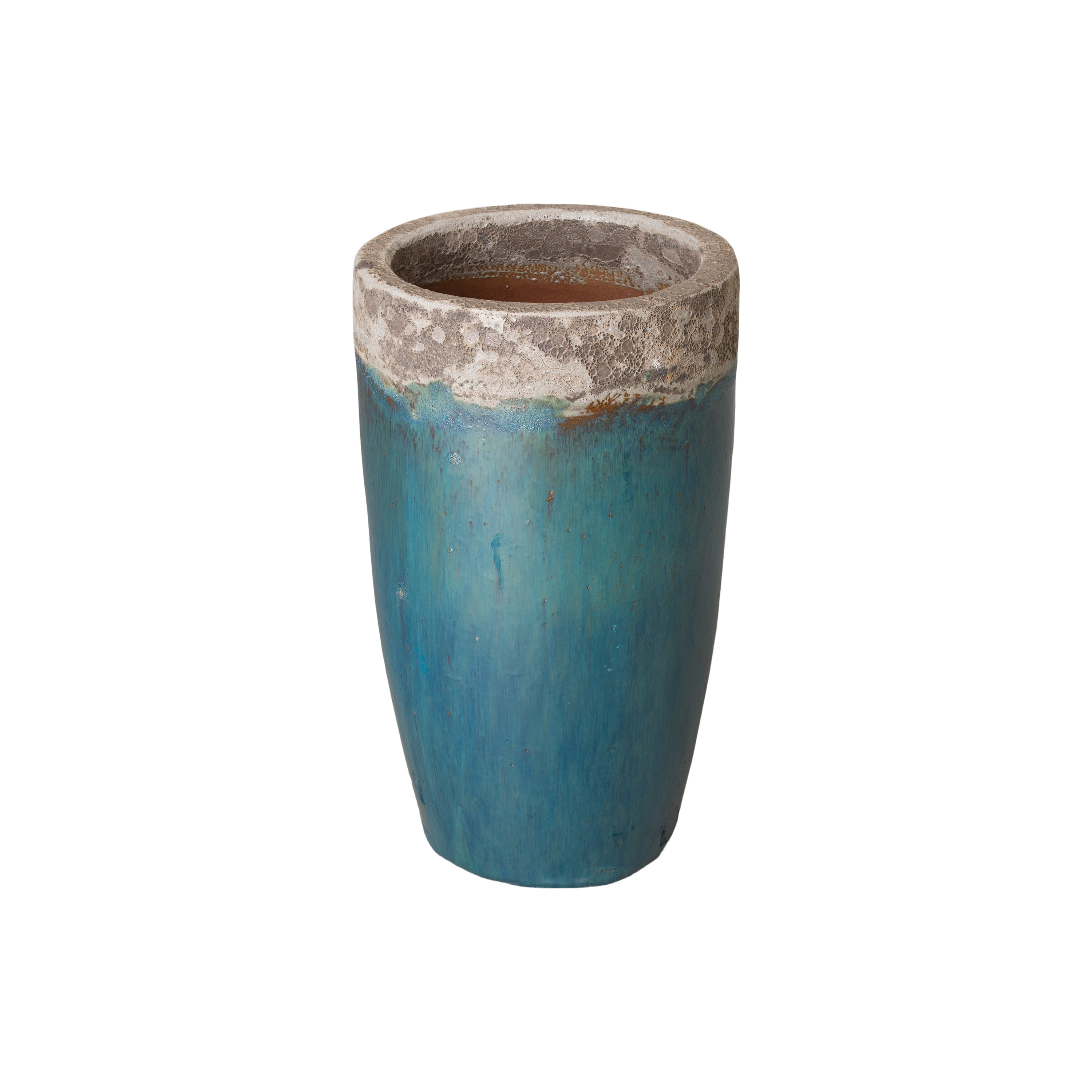 23 in. Tall Round Ceramic Planter
